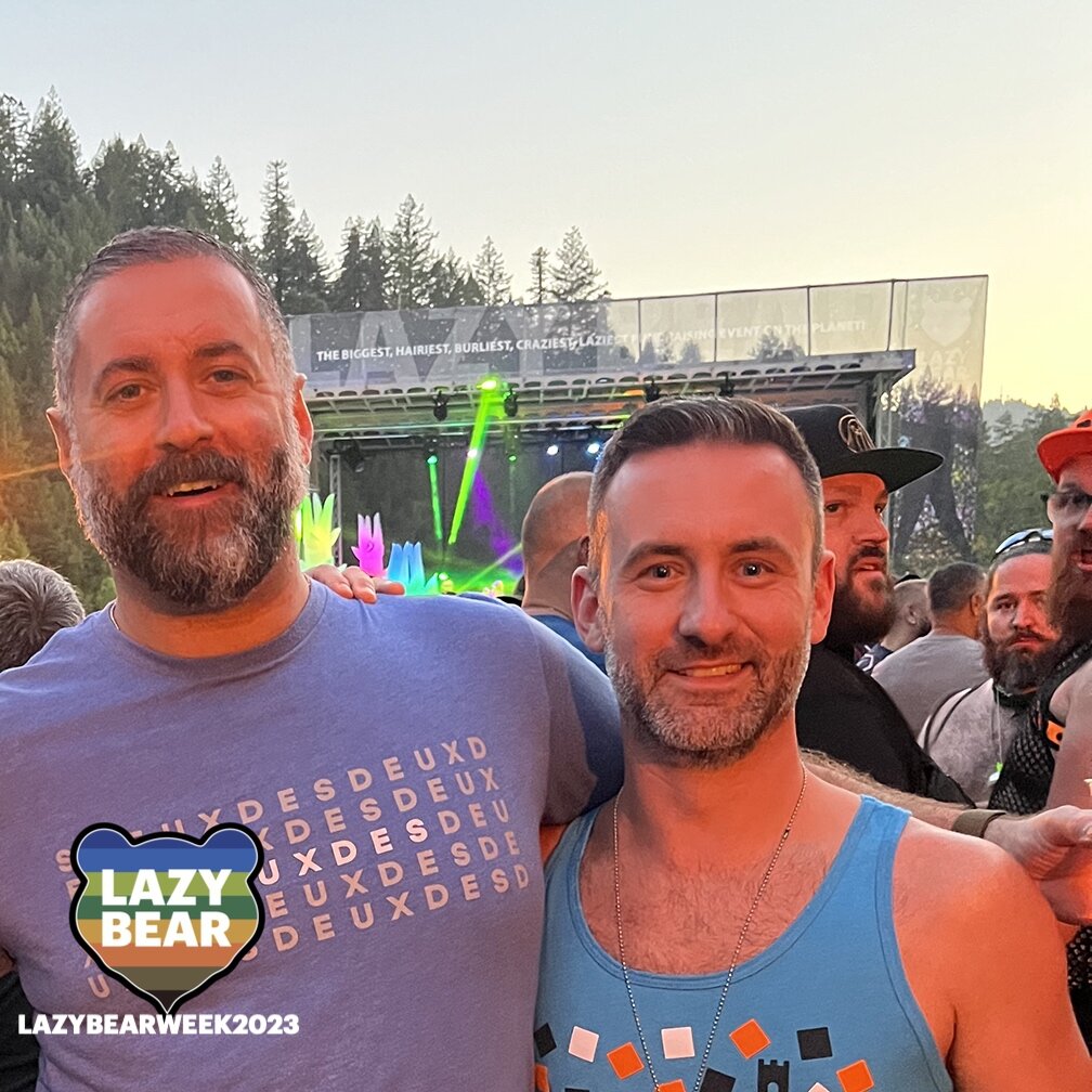 Lazy Bear Week 2023 Friday was a blast! So much fun in the sun. A highlight at twilight. And desire by the fire. Check out the Lazy Bear Week photo galleries at lazybearweek.org #LazyBearWeek2023 #LazyBear2023 #LazyBearParty #lazybear #FUNdraising #g