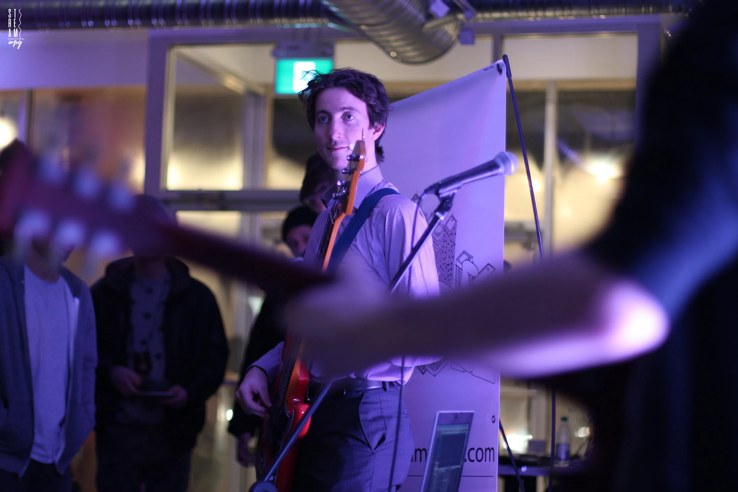 Bassist Sean Burke brought the jazzy funk sounds as part of Beatox's band - December 17, 2016. p, aidan cloet