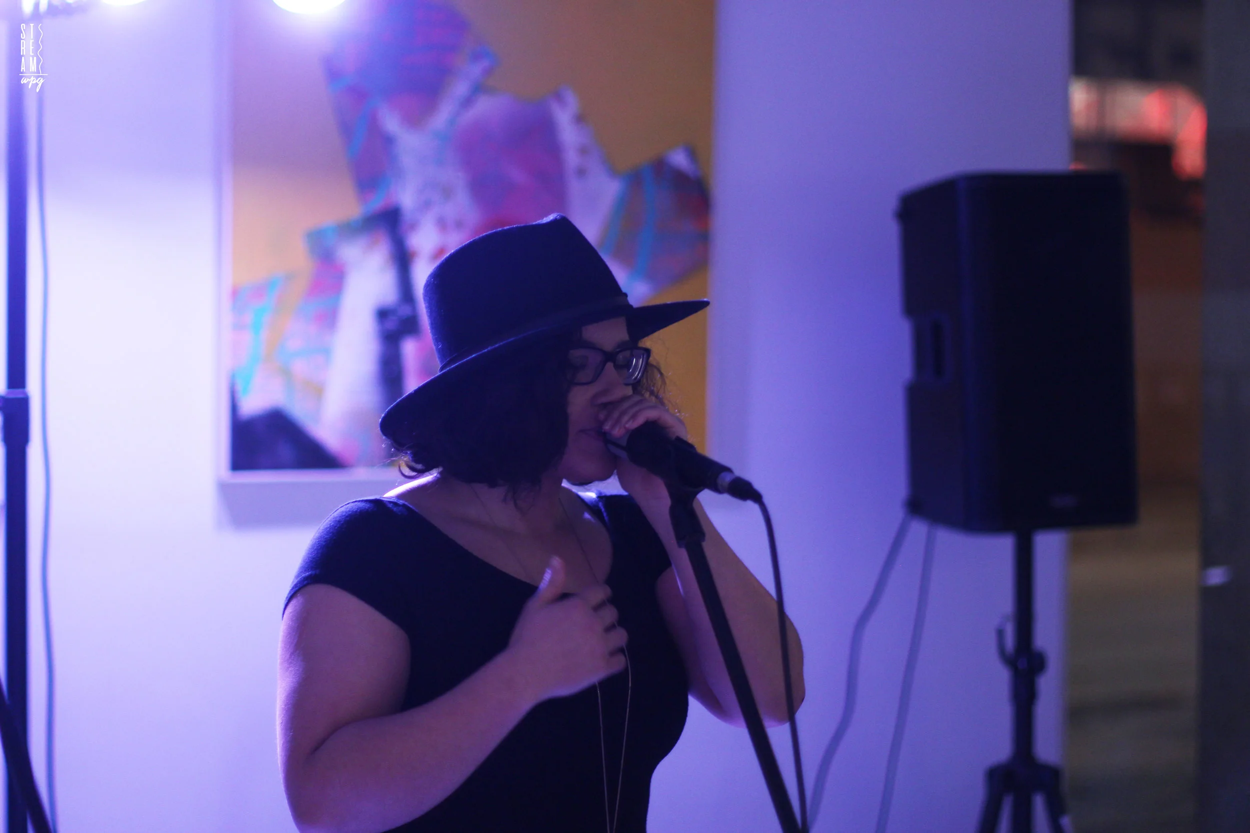 Alexa Potashnik aka MC Woke, the founder of Black Space Winnipeg and Raw Colours ended the evening with Ndu Delta. Woke bringing the beats, Ndu bringing the lyrics. February 24, 2017 p, aidan cloet