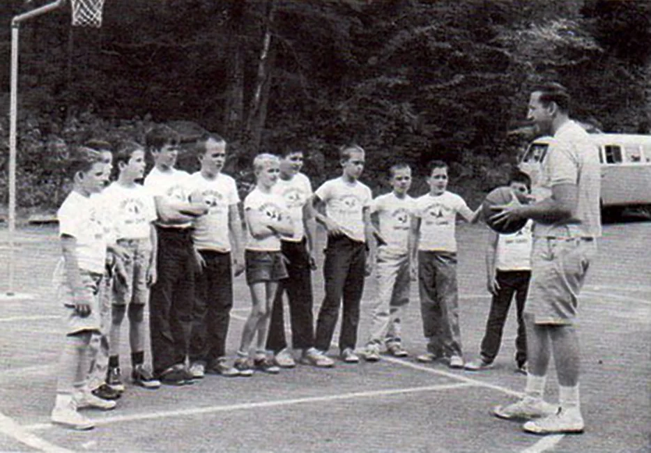 Herm instructing Basketball