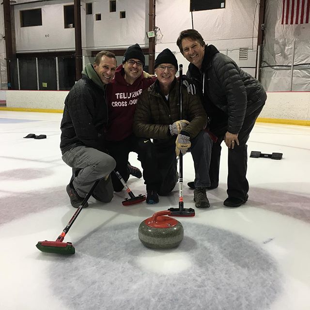 Congratulations to The Sheet Stains on their hammer stone to the button for the win last night! Come to open curling this Friday 11:30am-1:30pm so you can throw stones to the button like Banks!
