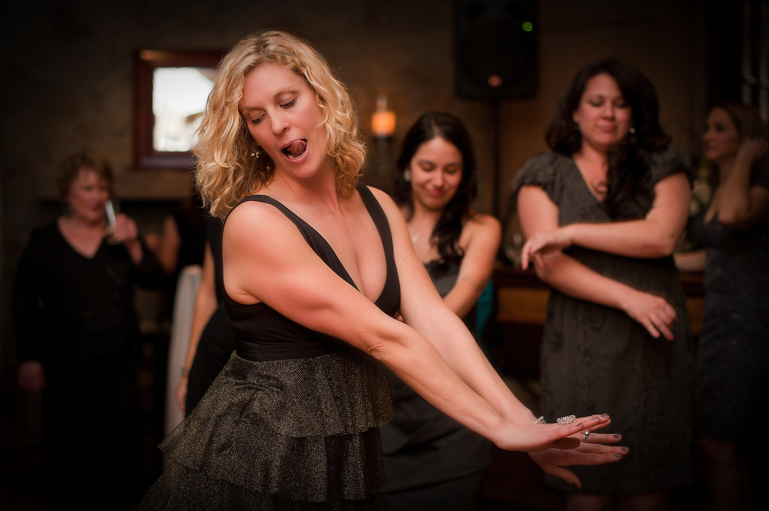  Reception dancing during wedding at The Mountain Terrace in Woodside California. 