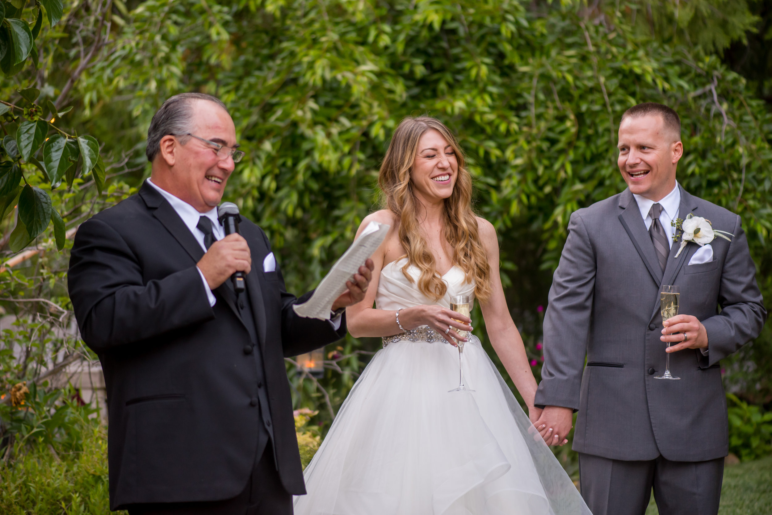  Father of the Bride toast during wedding at the Monte Verde Inn in Foresthill California. 