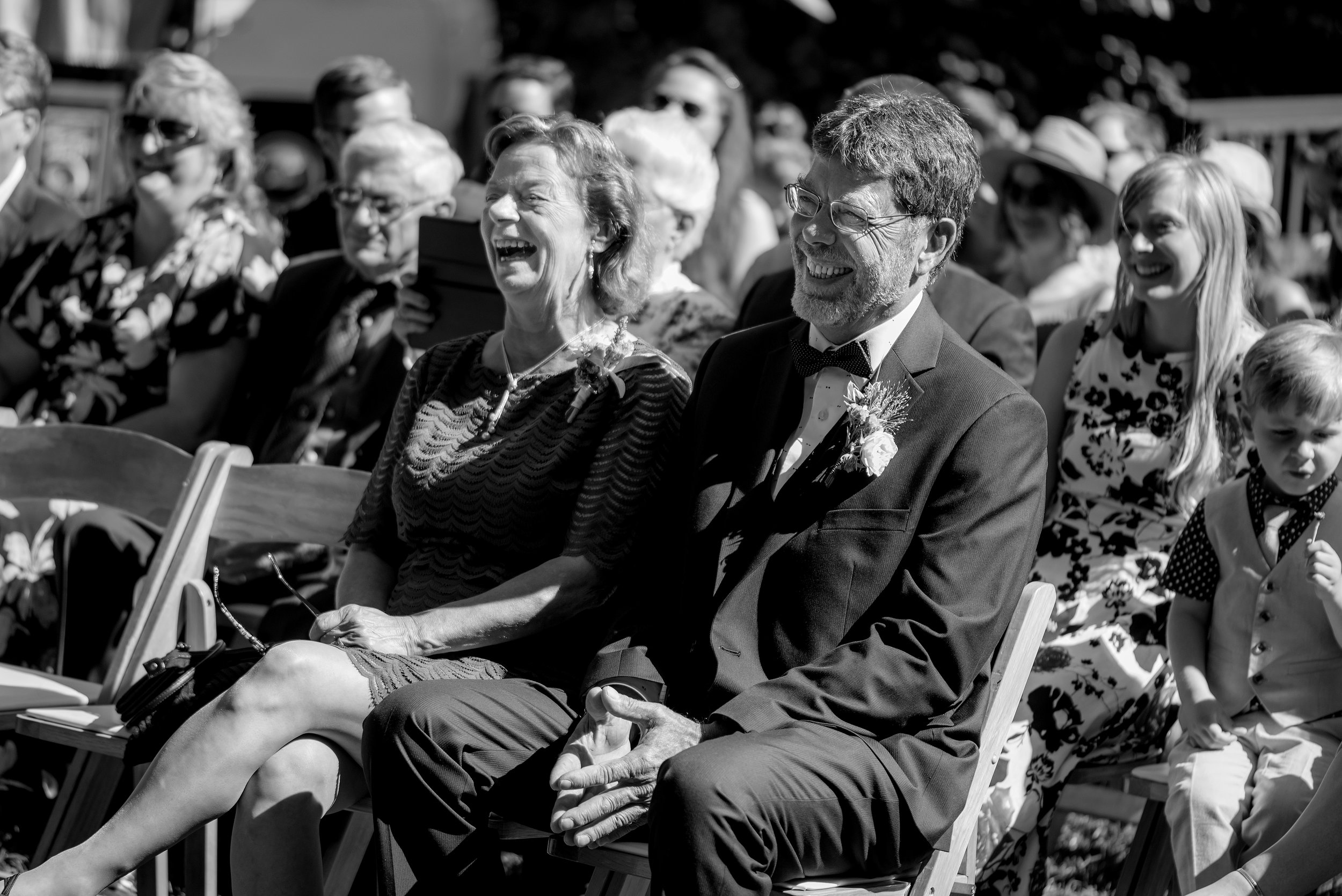  Proud parents observing wedding ceremony at The Mountain Terrace in Woodside California 