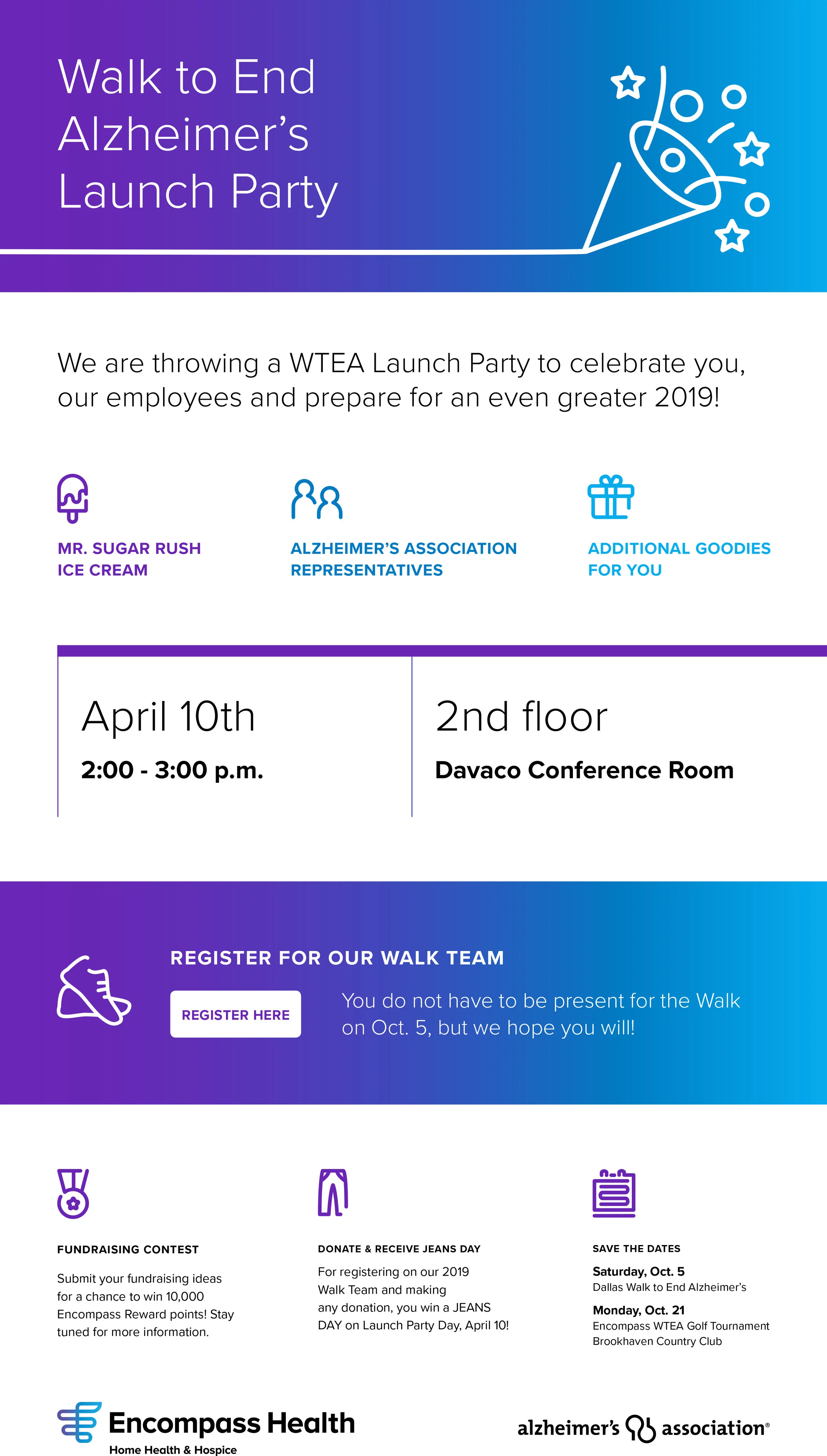 Walk to End Alzheimer's Launch Party Email Design