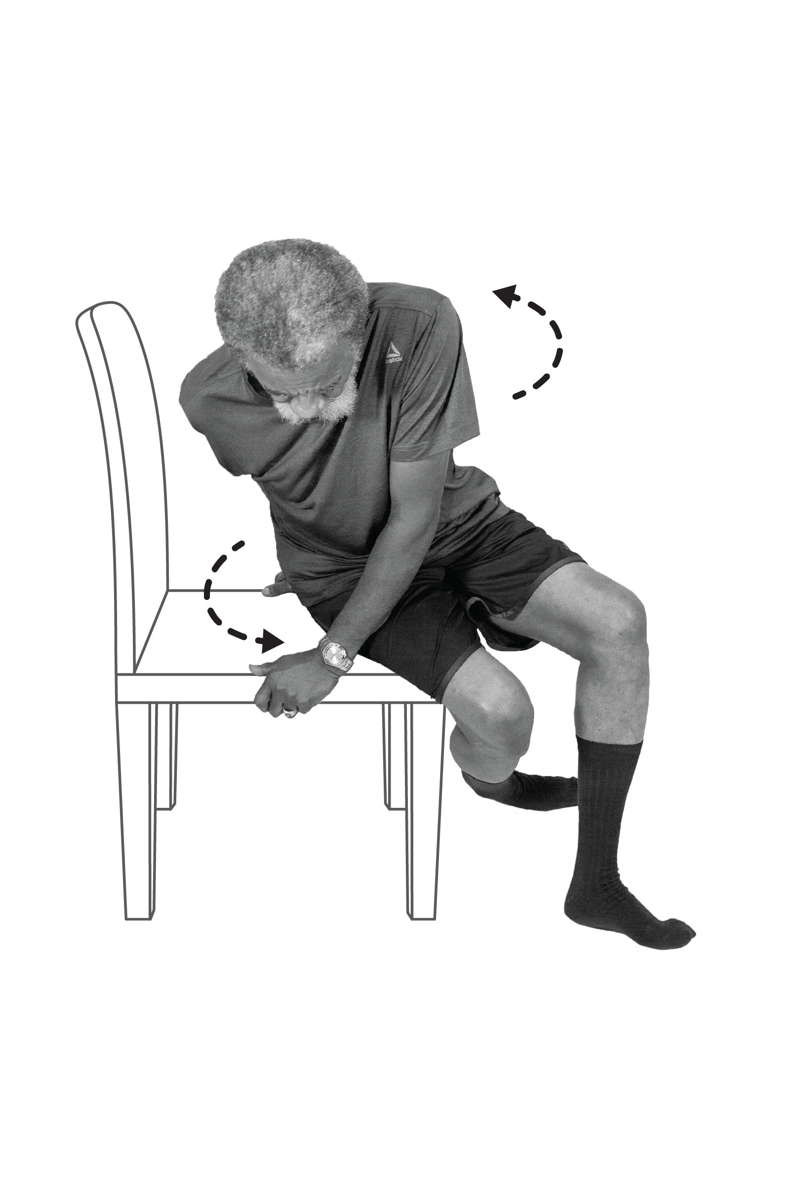 Photography and illustration - get up from a fall exercise