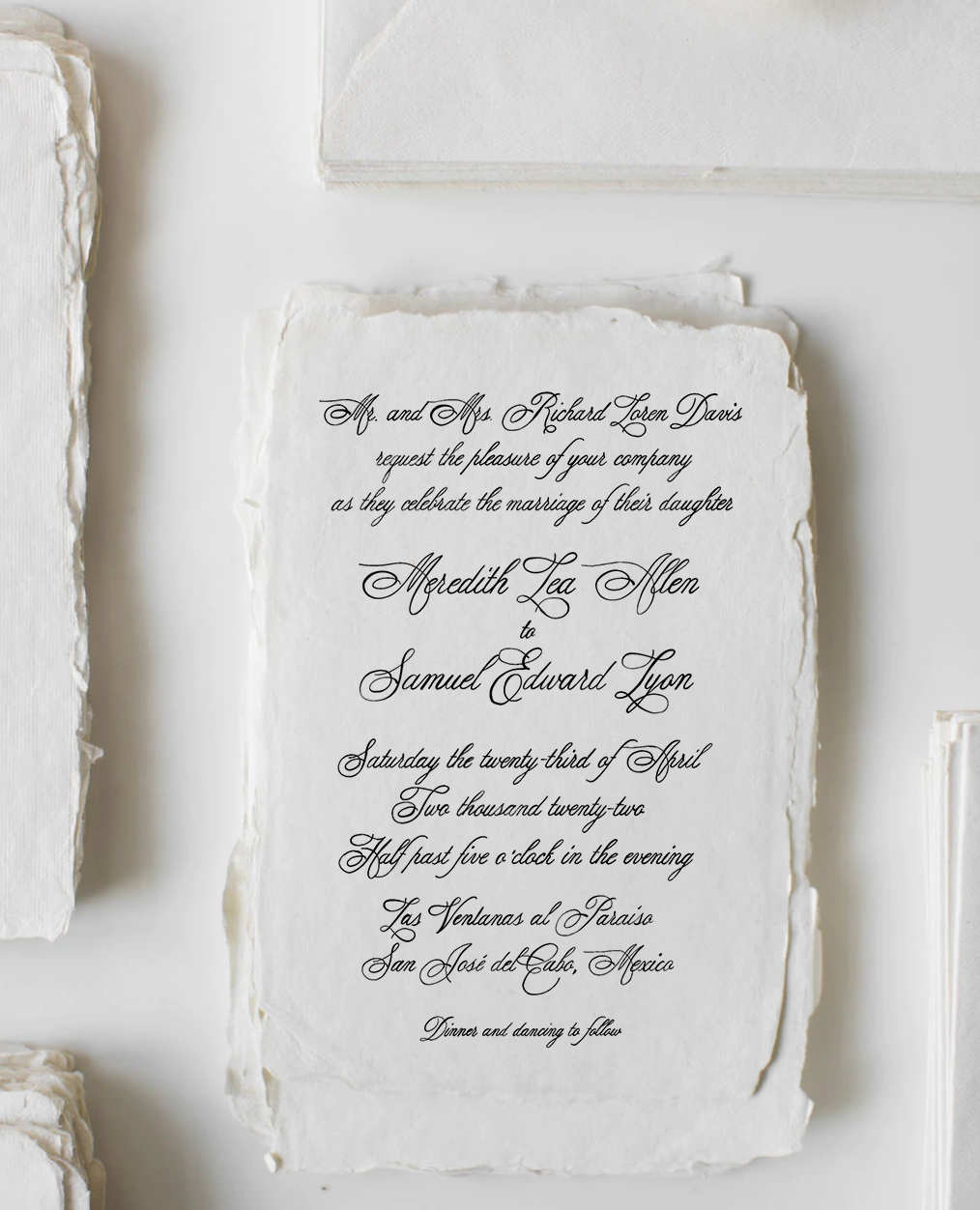 Custom Calligraphy Wedding Invitations