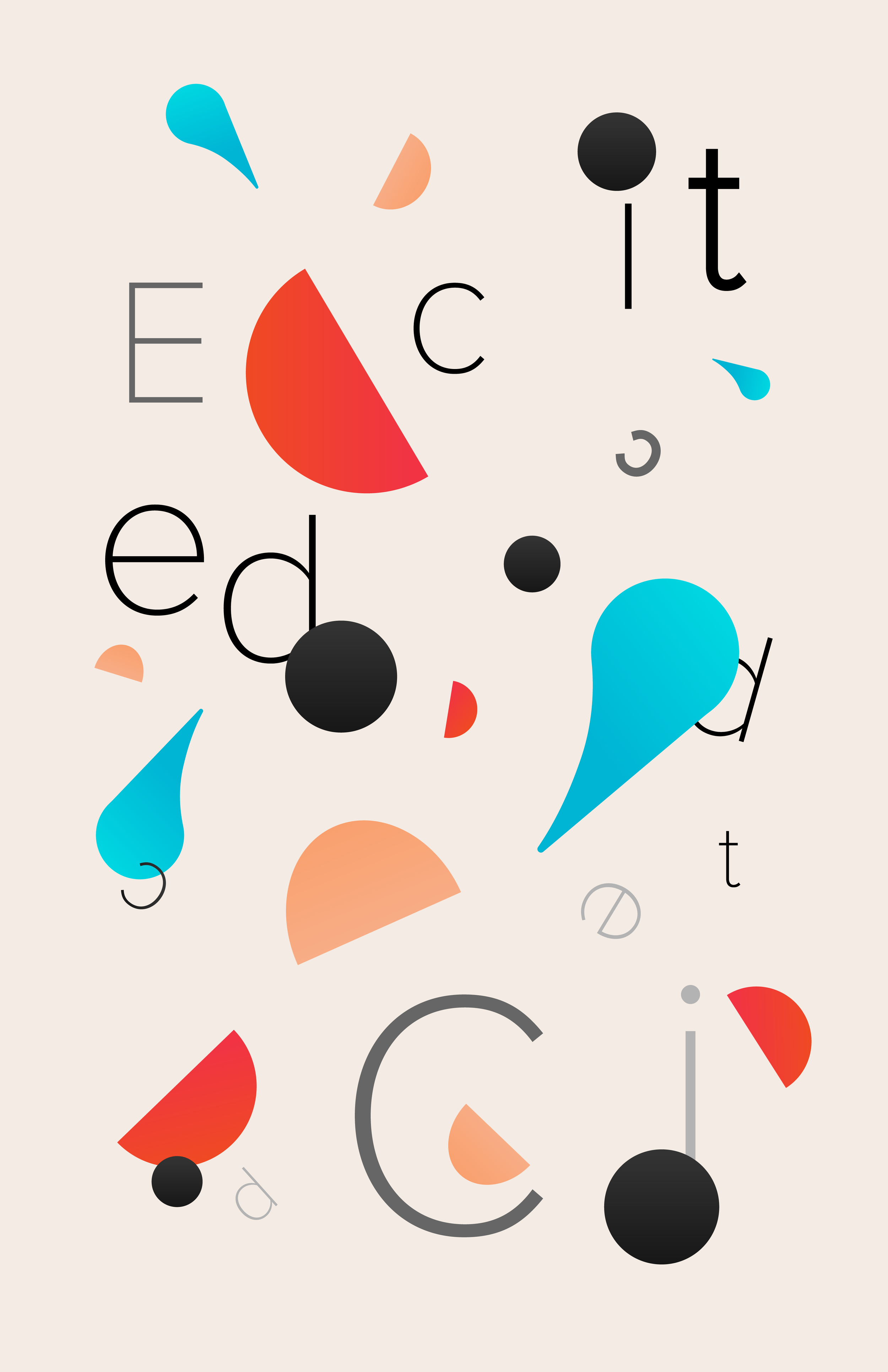 Excited Typography and Shapes Graphic 