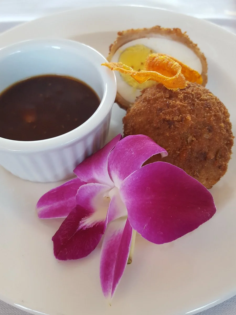 A satisfying savoury treat: scotch eggs at The Georgetown Inn are sure to impress.