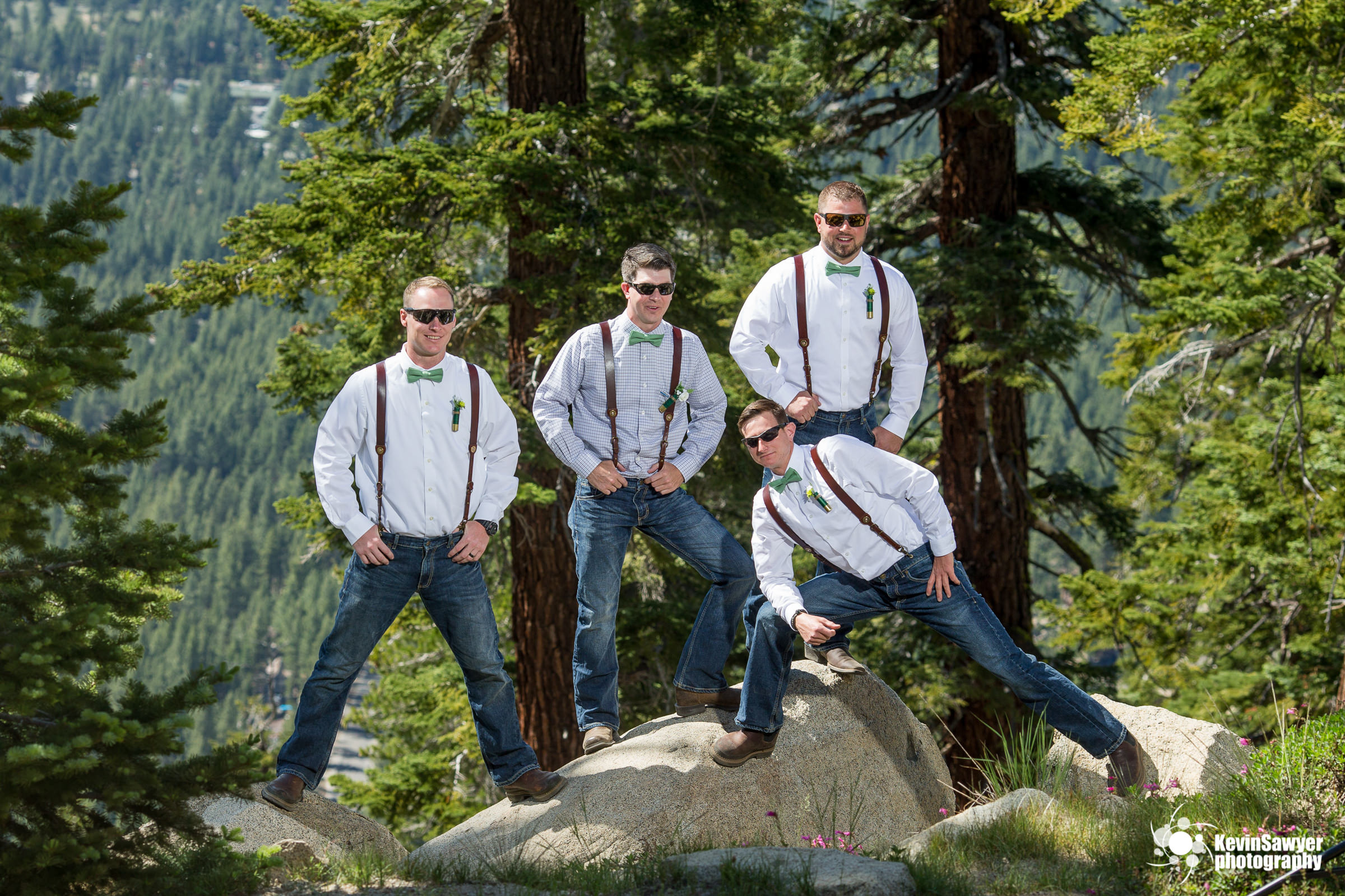 lake tahoe wedding photographer heavenly bridal party