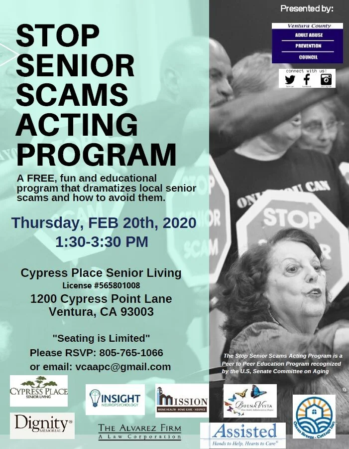 Stop Senior Scams Event Tomorrow