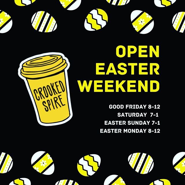 YAY 🙌 it&rsquo;s Easter 🐣 ,  We can all.... stay home for the whole weekend 🤨At least we can have coffee ☕️🤤☕️ Open all weekend!! Call ahead 0401 011 117 or order online @ www.crookedcoffee.net. We can even deliver it to your car.