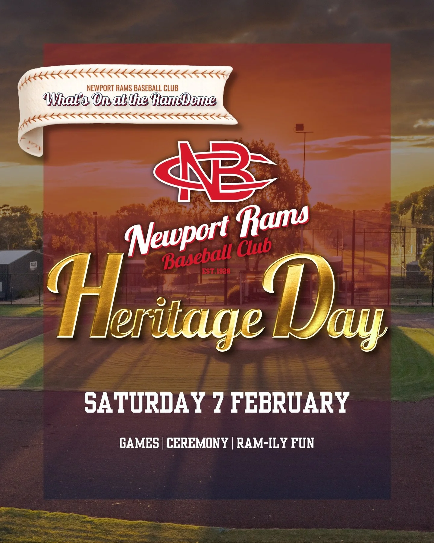 𝐒𝐀𝐕𝐄 𝐓𝐇𝐄 𝐃𝐀𝐓𝐄 - 𝐇𝐄𝐑𝐈𝐓𝐀𝐆𝐄 𝐃𝐀𝐘 - 𝟕 𝐅𝐄𝐁𝐑𝐔𝐀𝐑𝐘

Heritage Day is our club day, the one where you stay longer than planned because you keep running into Rams you love, swapping RamDome stories, and watching the next generation