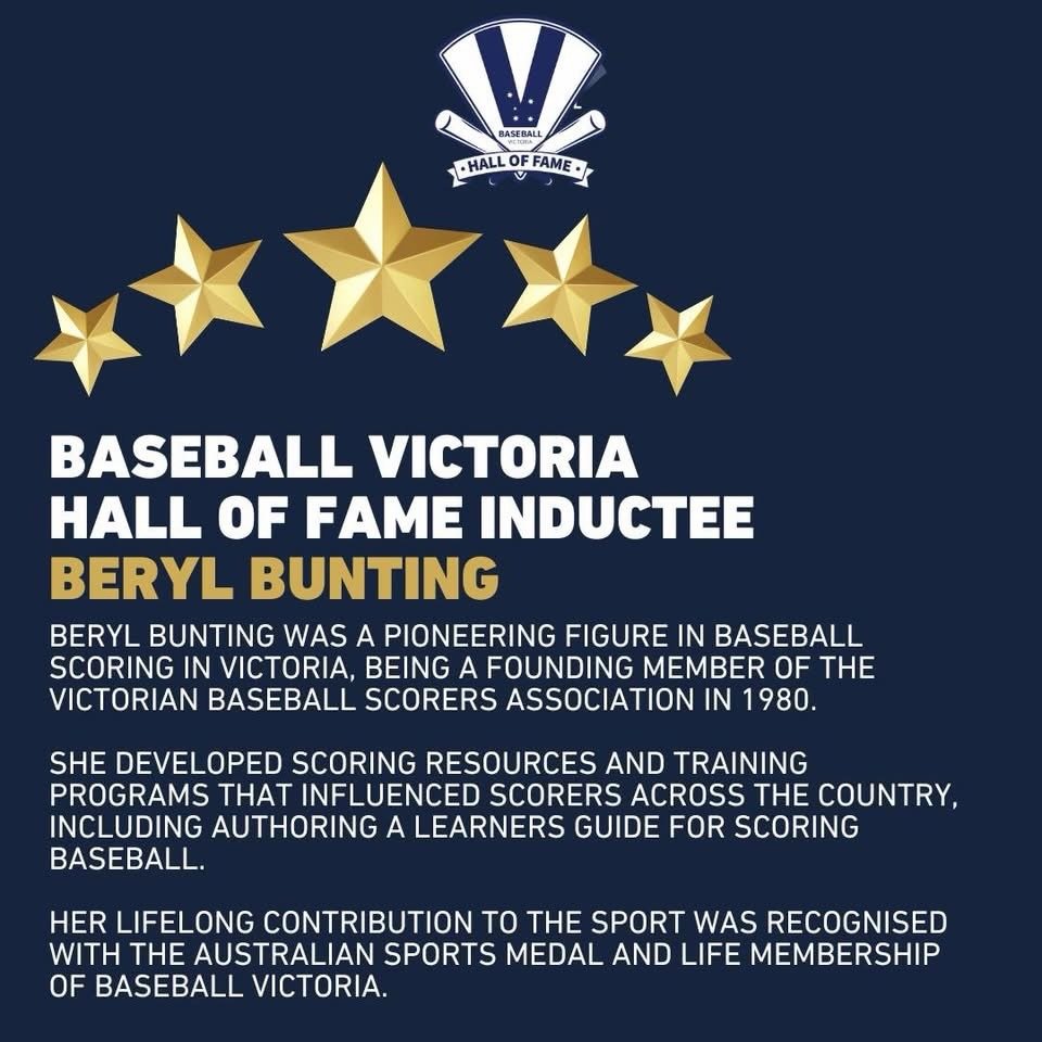 In baseball, legends aren&rsquo;t always holding the bat.

Sometimes they&rsquo;re holding the pencil, knowing exactly what mattered and making every innings count.

Beryl made a career of making it count, and we&rsquo;re bloody proud to call her par