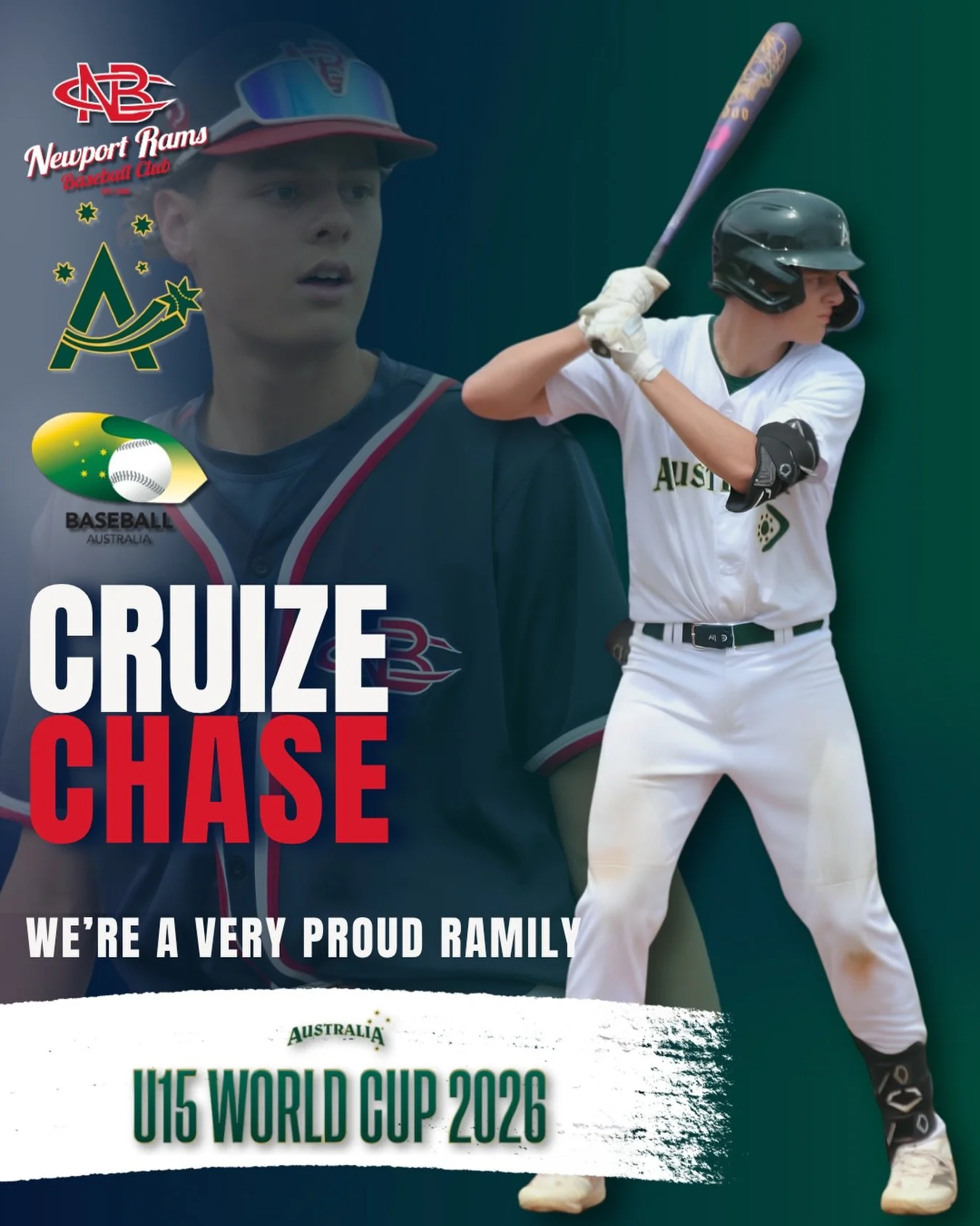 𝐀𝐔𝐒𝐓𝐑𝐀𝐋𝐈𝐀, 𝐘𝐎𝐔 𝐏𝐈𝐂𝐊𝐄𝐃 𝟏 𝐎𝐅 𝐎𝐔𝐑 𝐅𝐀𝐕𝐄𝐒

A very proud congratulations to Cruize Chase, who represented Australia at the U15 Baseball World Cup in Mexico, helping the team finish 8th, Australia&rsquo;s best-ever result at the
