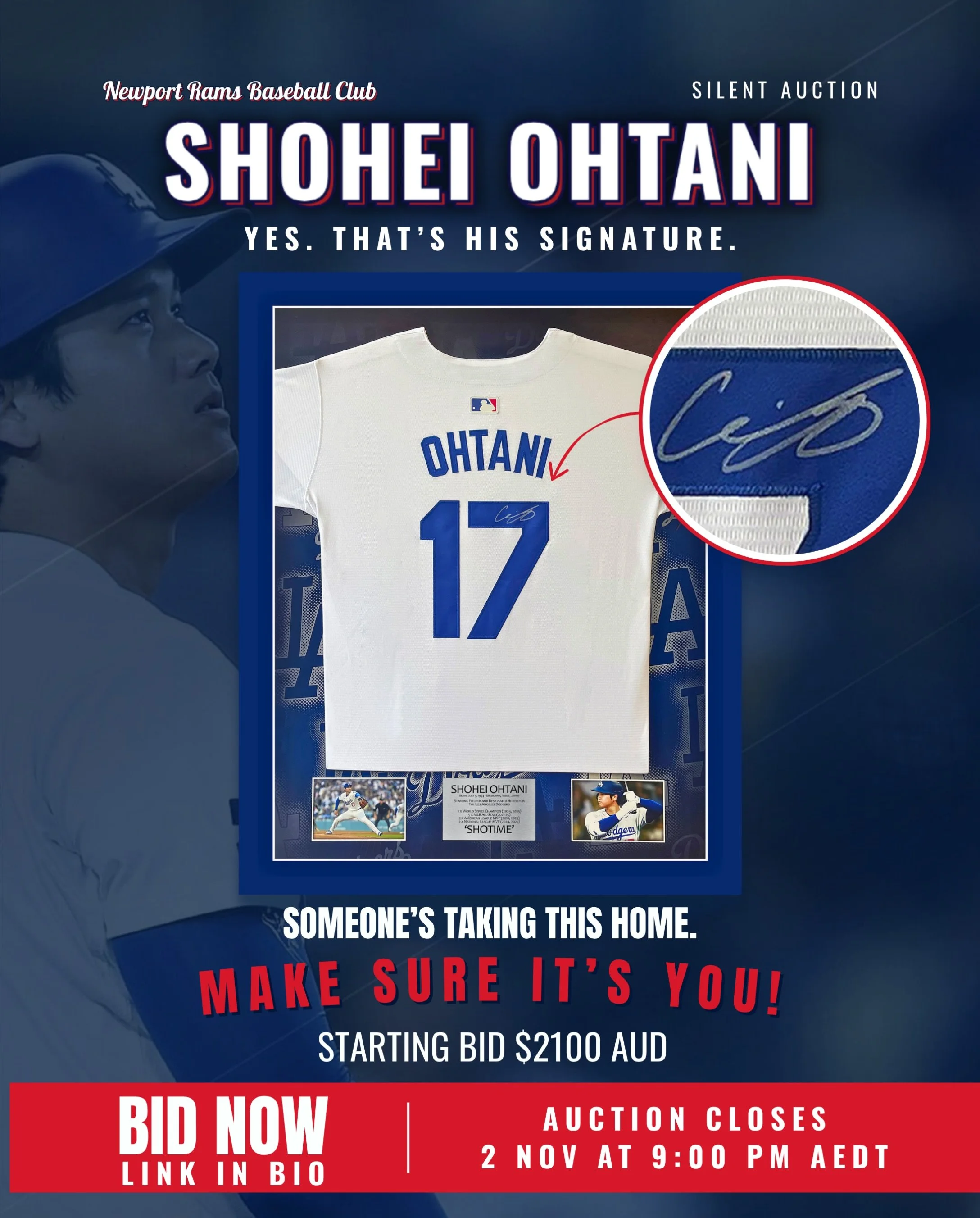 SHOHEI OHTANI. SIGNED JERSEY.

Some people collect stamps. Some collect coins.

And some people have the audacity to own a framed jersey signed by one of the greatest baseball players on the planet.

Frankly, we support that level of showing off.

Ye