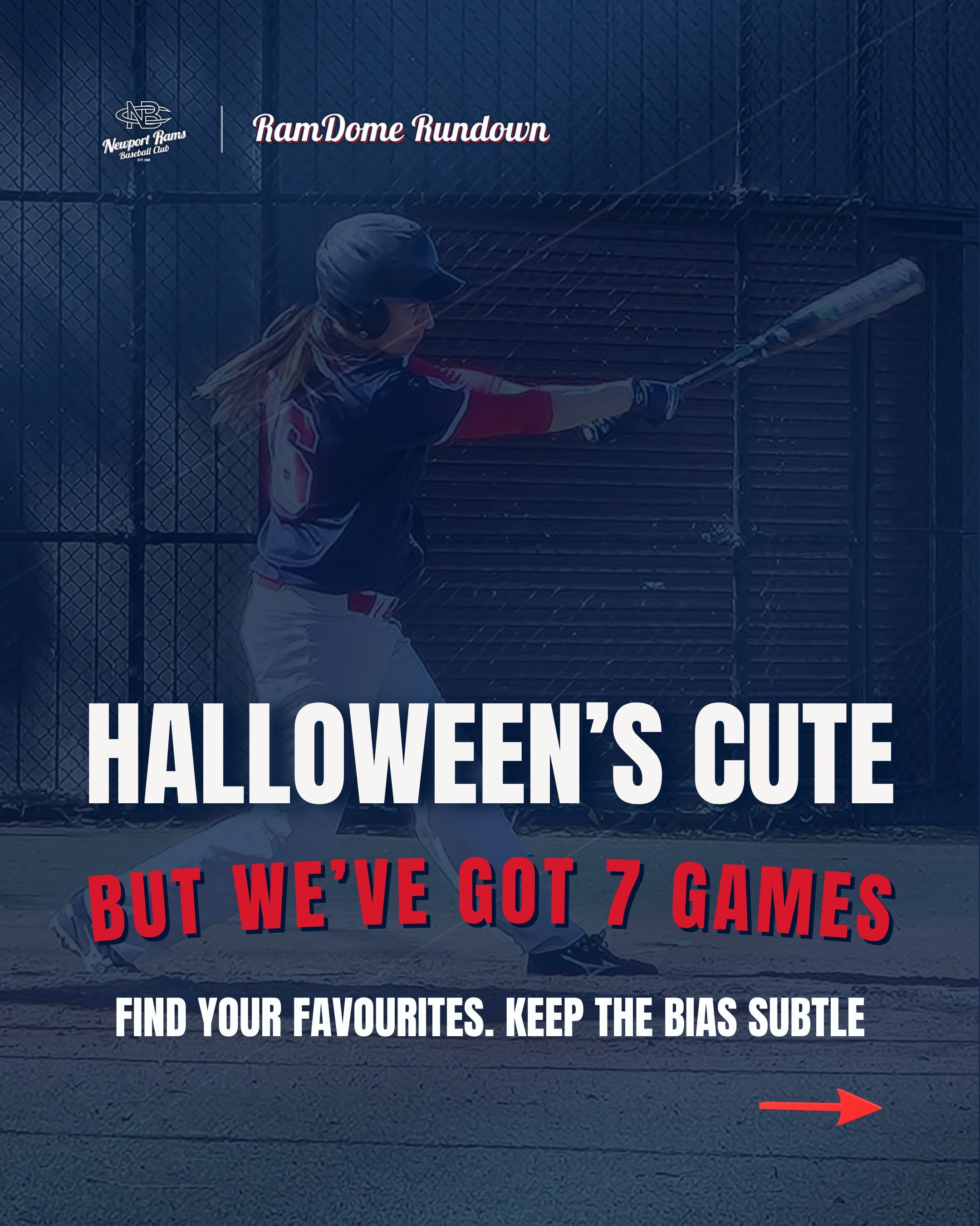 RAMDOME &amp; AWAY | HALLOWEEN EDITION

Halloween weekend was looking suspiciously underbooked. Obviously, baseball fixes that!

The RamDome canteen &amp; bar has been briefed, Essendon&rsquo;s expecting company and Sunday is showing absolutely no re