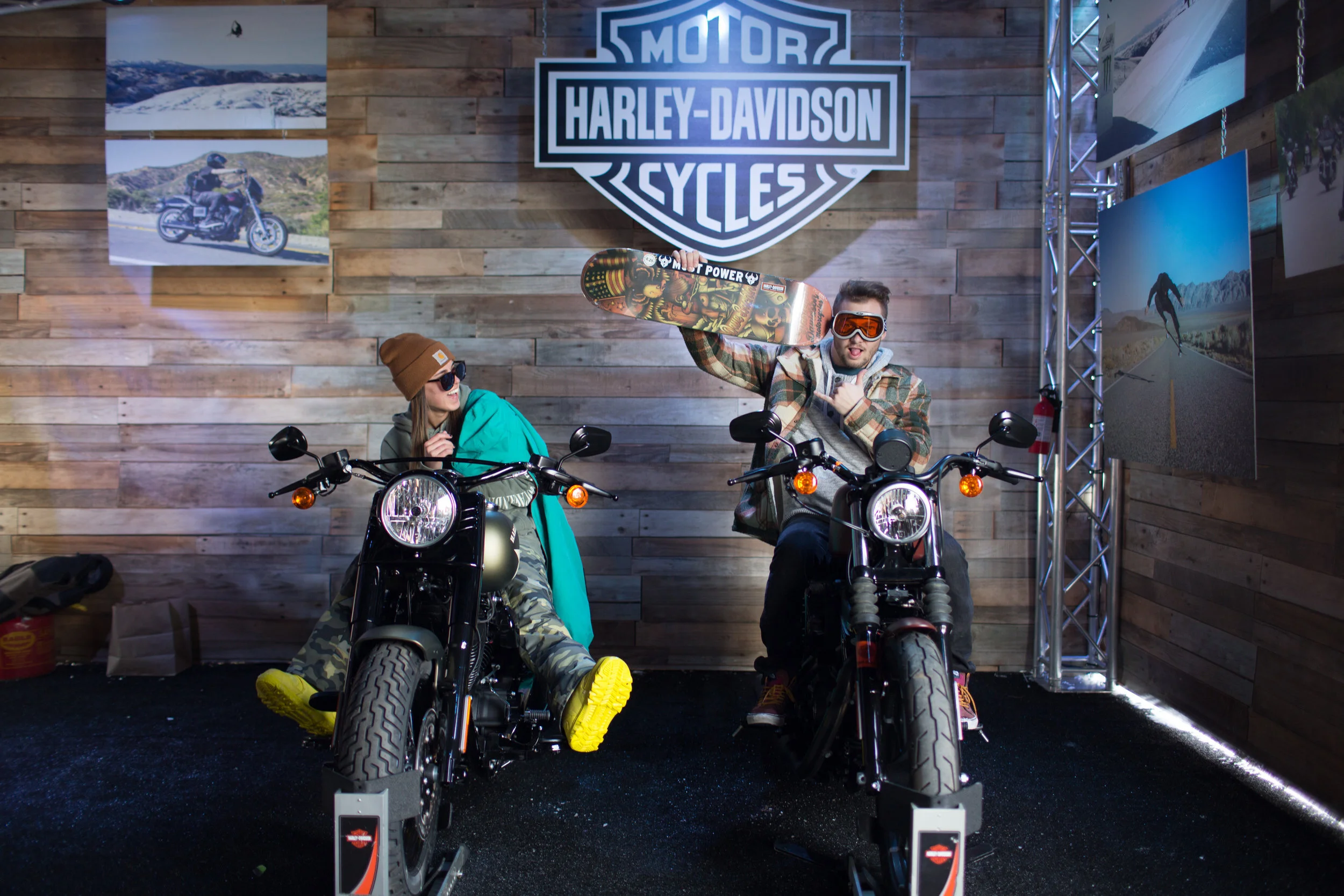  Harley-Davidson took their X-Games sponsorship to another level when they built an enclosed art gallery displaying all of their athlete’s and some props on the hillside of Buttermilk mountain in Aspen, CO. Fans could come inside from some hot chocol