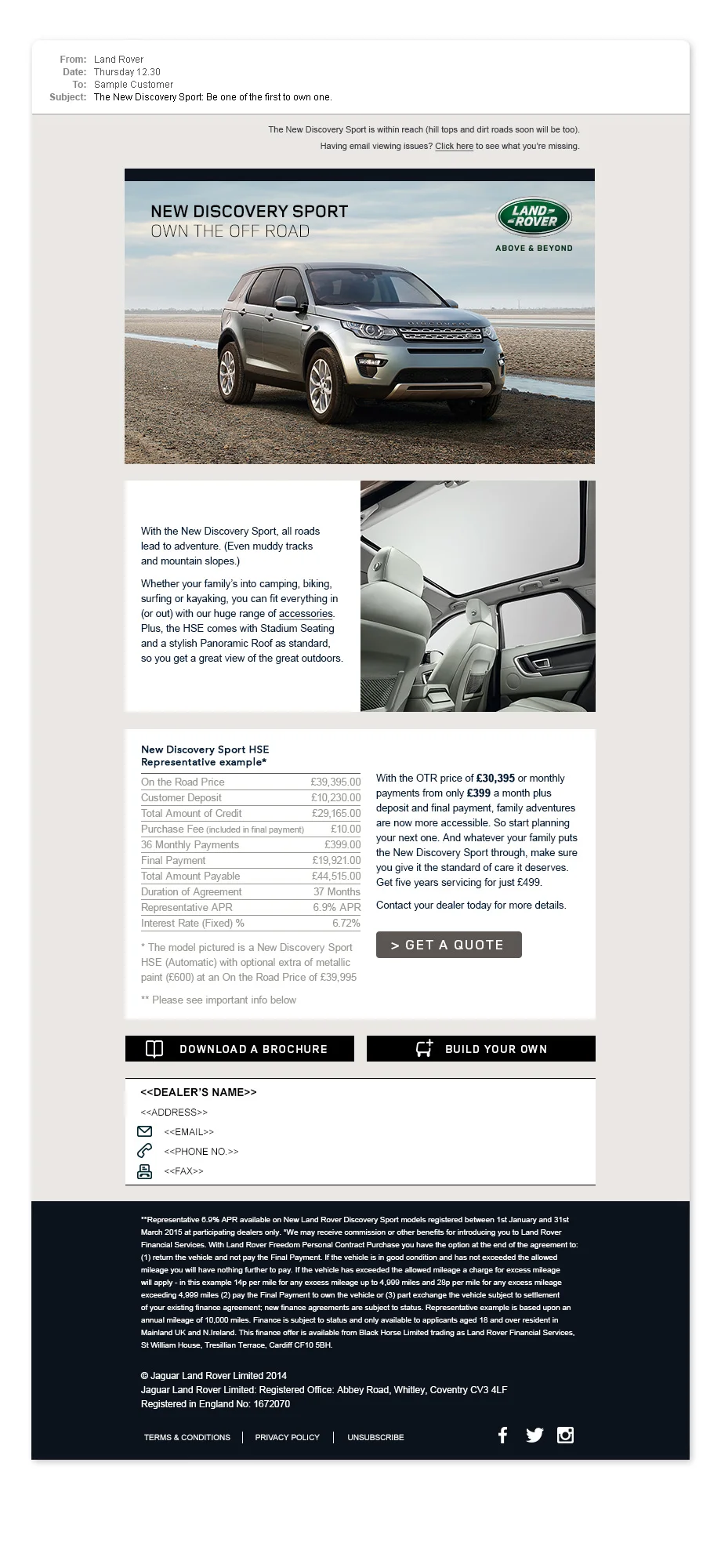  Land Rover Discover Sport - Launch E-CRM 