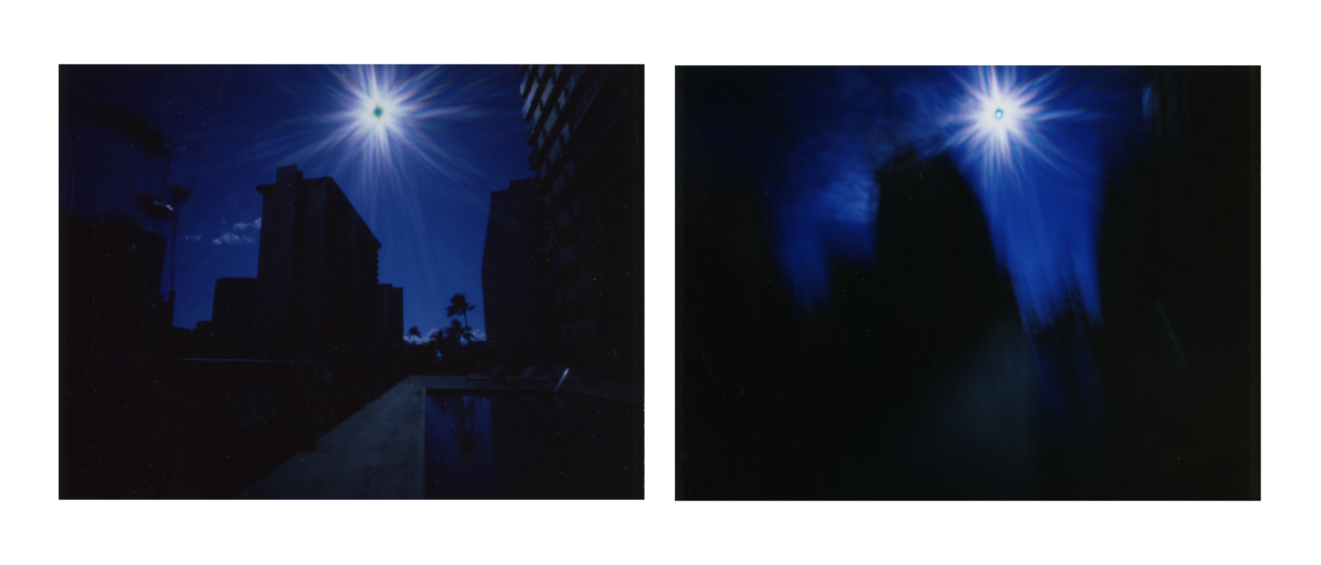  "Downtown Honolulu at 970mph" 2016.&nbsp; Archival Pigment Print from Fujifilm FP100-C Instant Photographs. 17x44" 