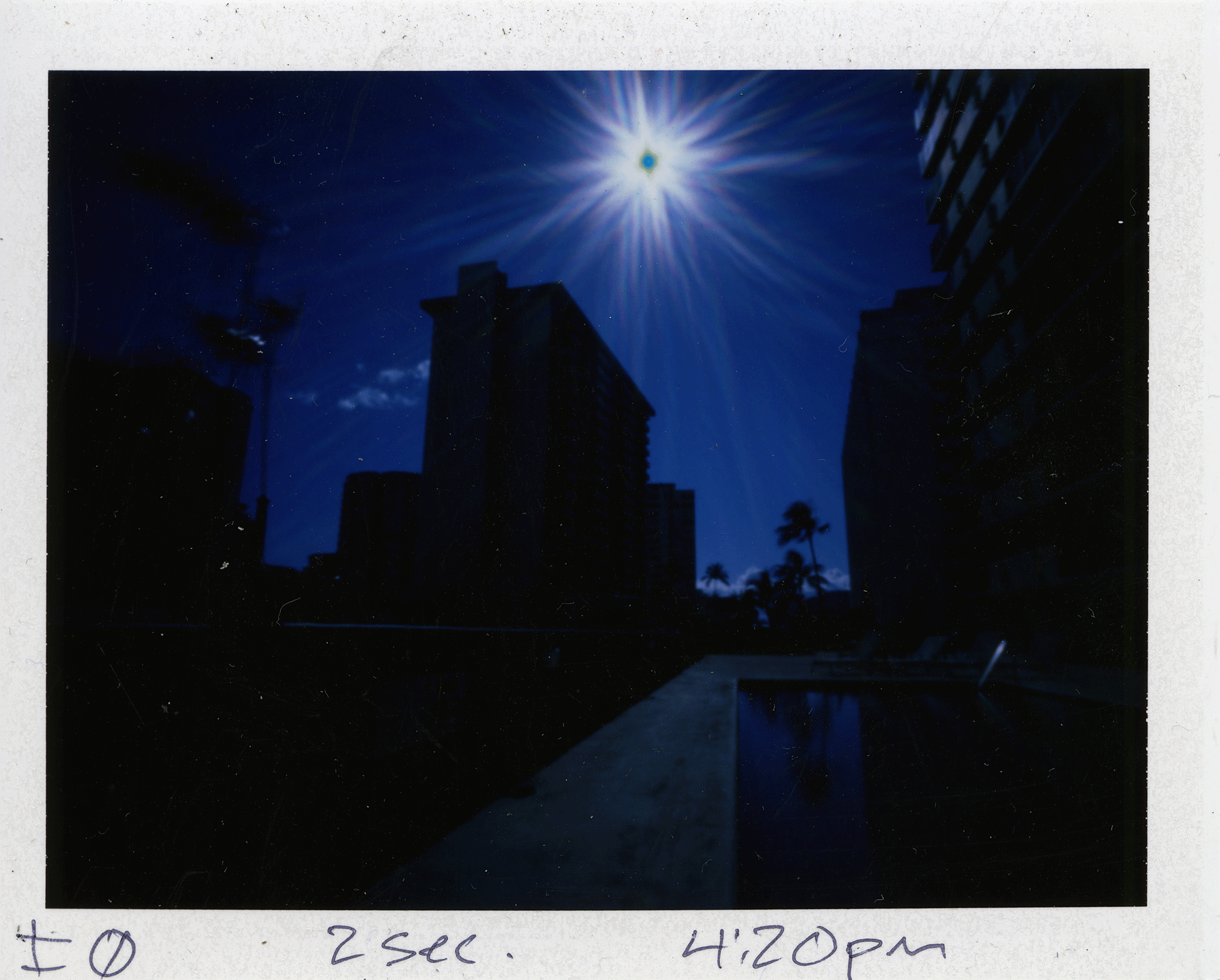 "Downtown Honolulu at 970mph" 2016. Archival Pigment Print from Fujifilm FP100-C Instant Photographs. 17x44"