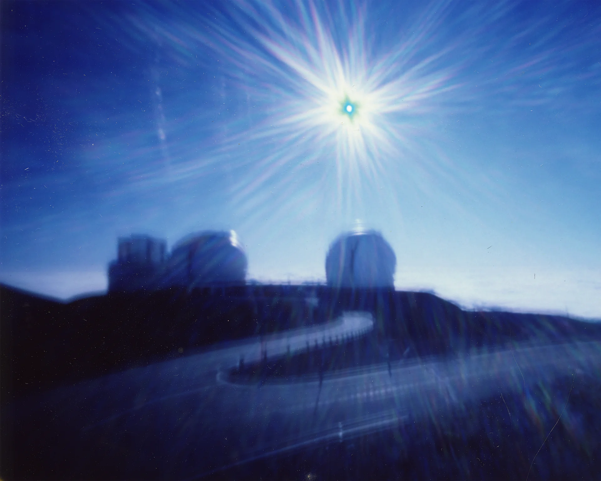 "Keck Telescopes at 970MPH: Seven Minutes" Fujifilm FP-100C Instant Picture, 3.25"x4.25", 2017.