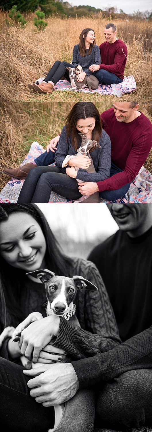 Couple with puppy at Berry Patch Farms