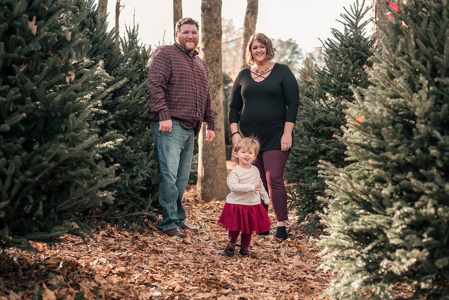 Family of 3 in trees at Scottsdale Farms, Milton, GA