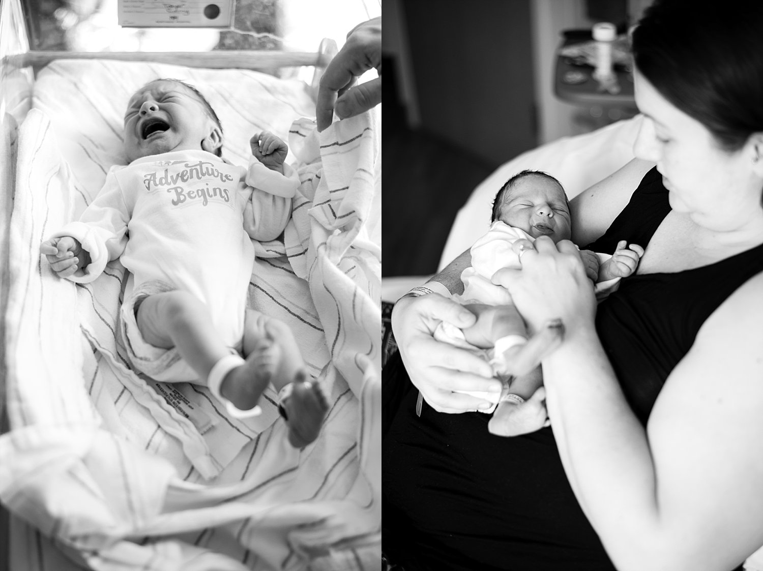 black and white pictures of newborn baby Northside Atlanta Hospital