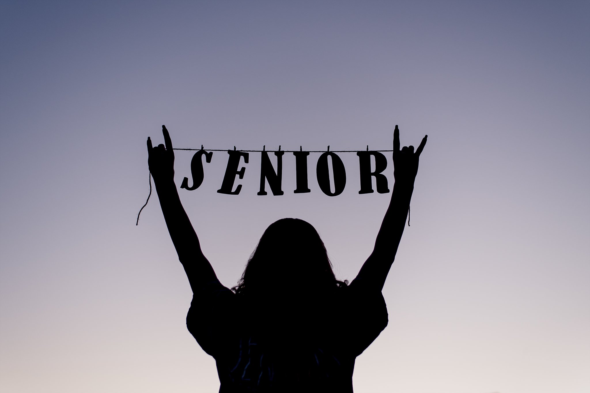 senior banner sunset silhouette