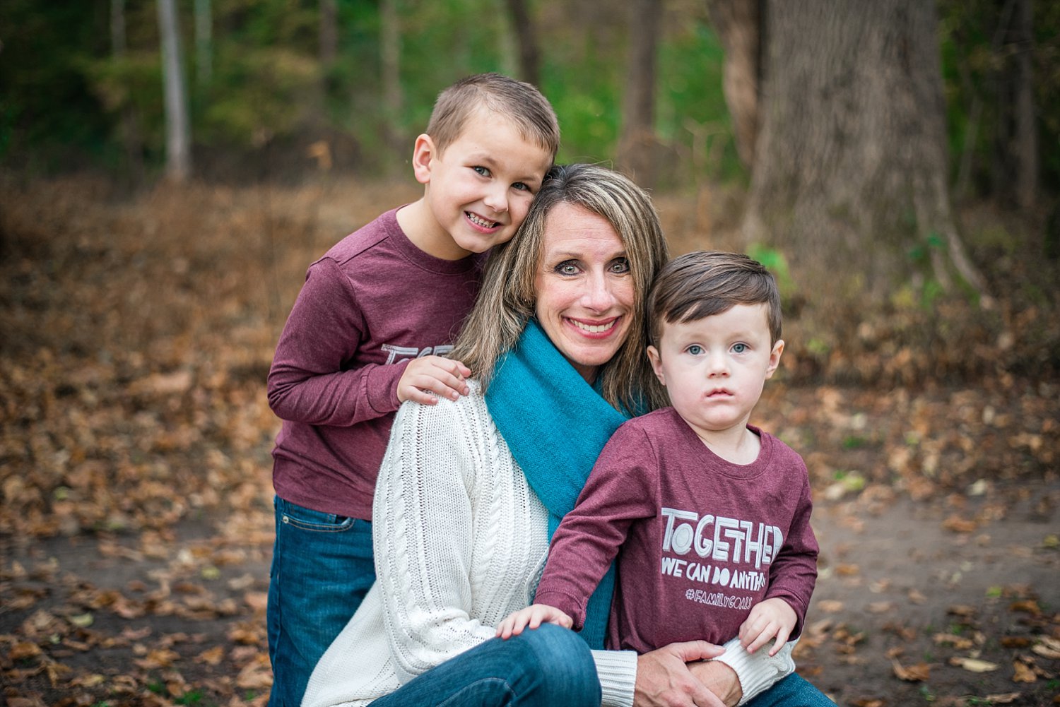 mother and two young sons