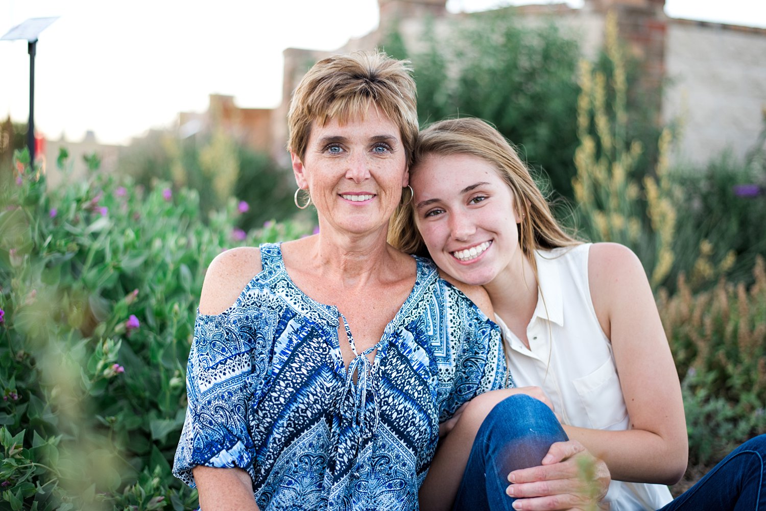 Mother and Daughter in garden