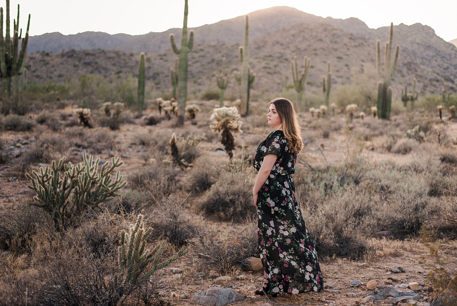 senior girl in desert