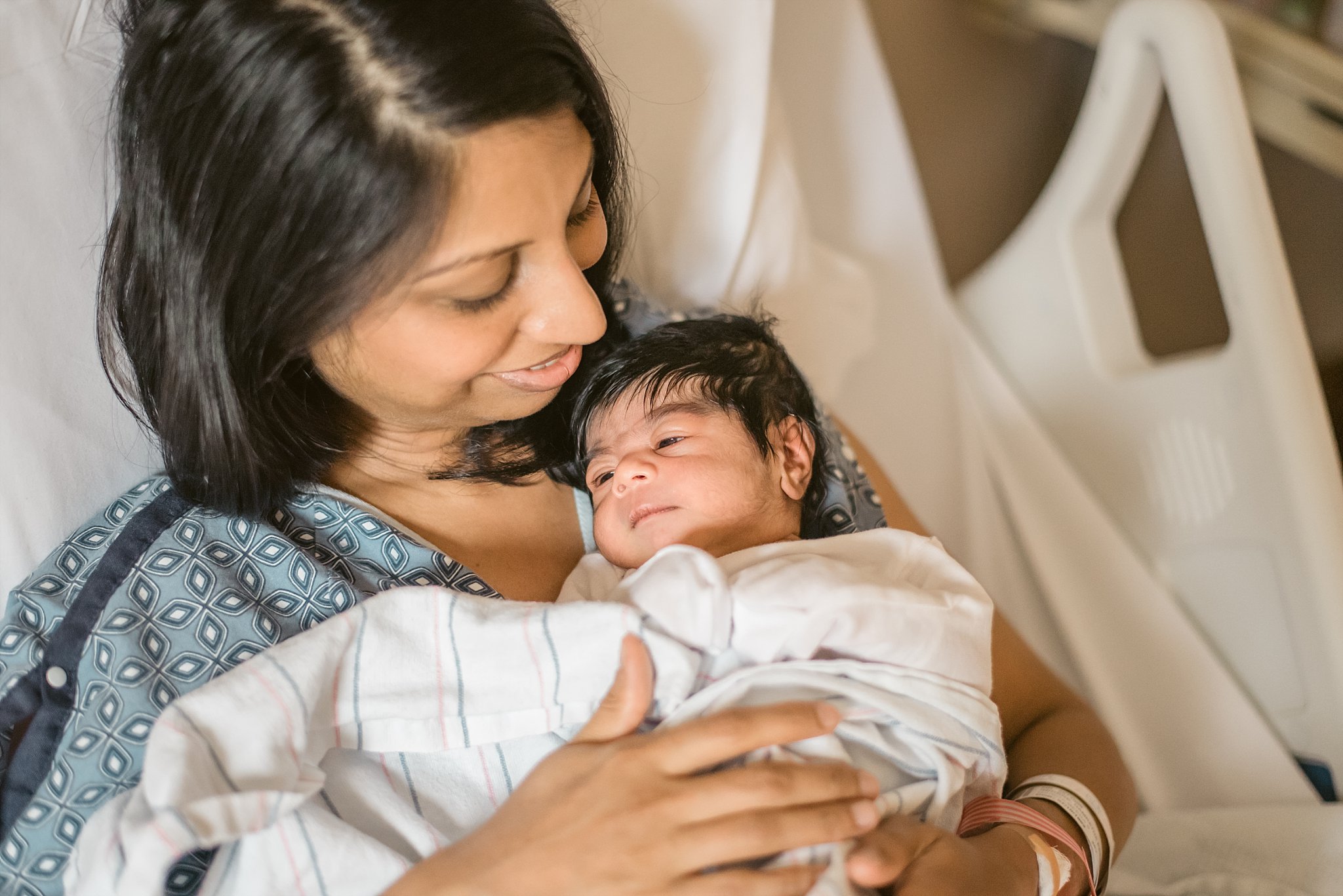 Mom and newborn baby boy