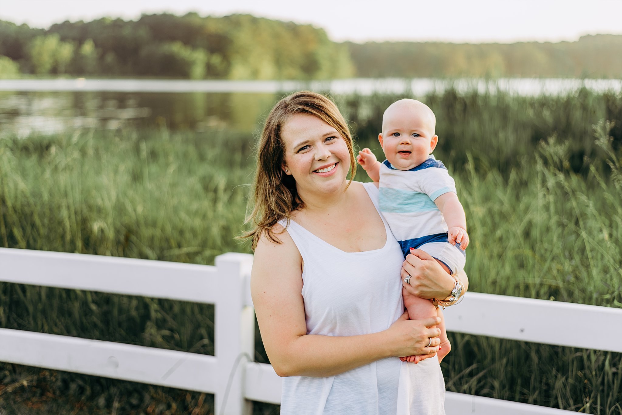 mother and smiling baby Lake Acworth Cauble Park