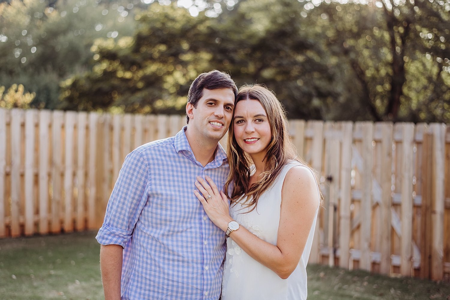 couple portrait in backyard