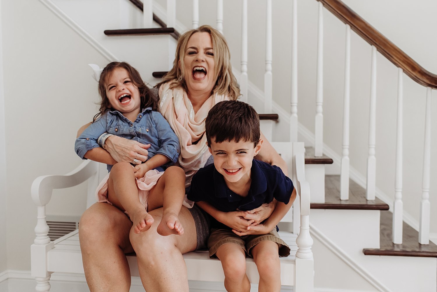 kids laughing with grandma