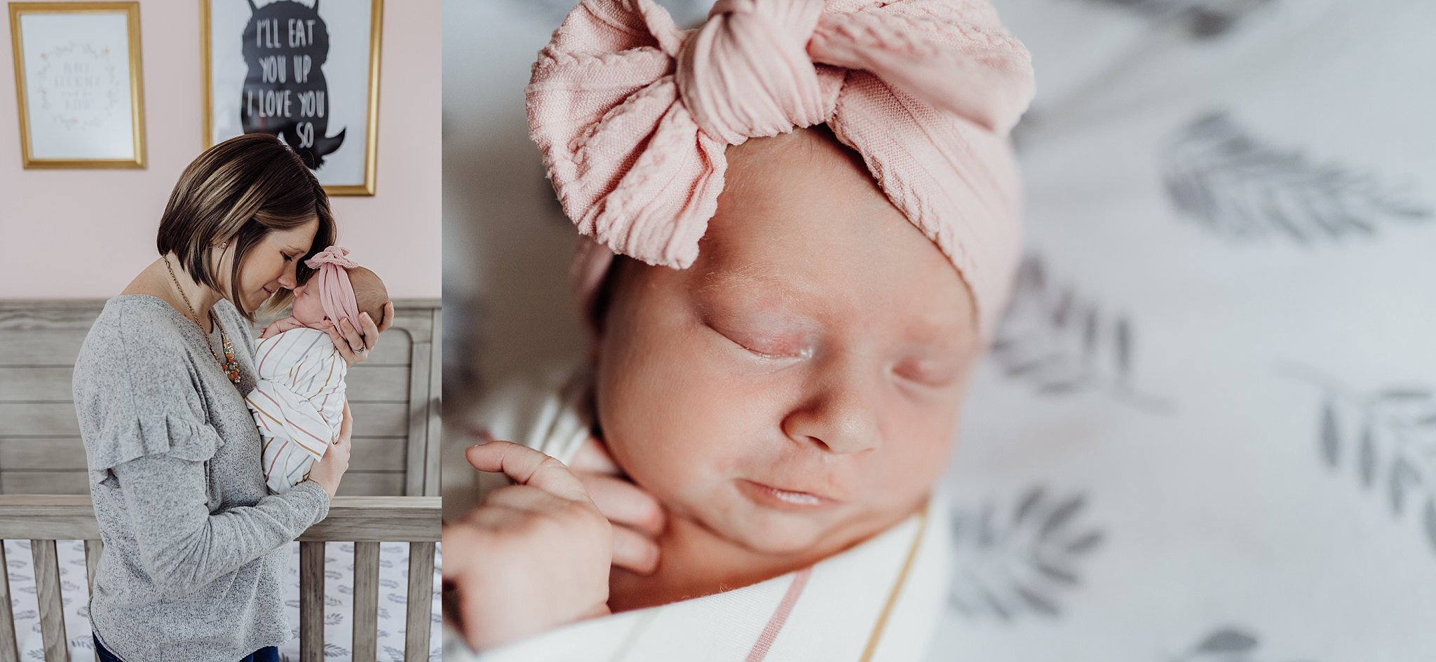 mom and daughter nose to nose at lifestyle newborn session