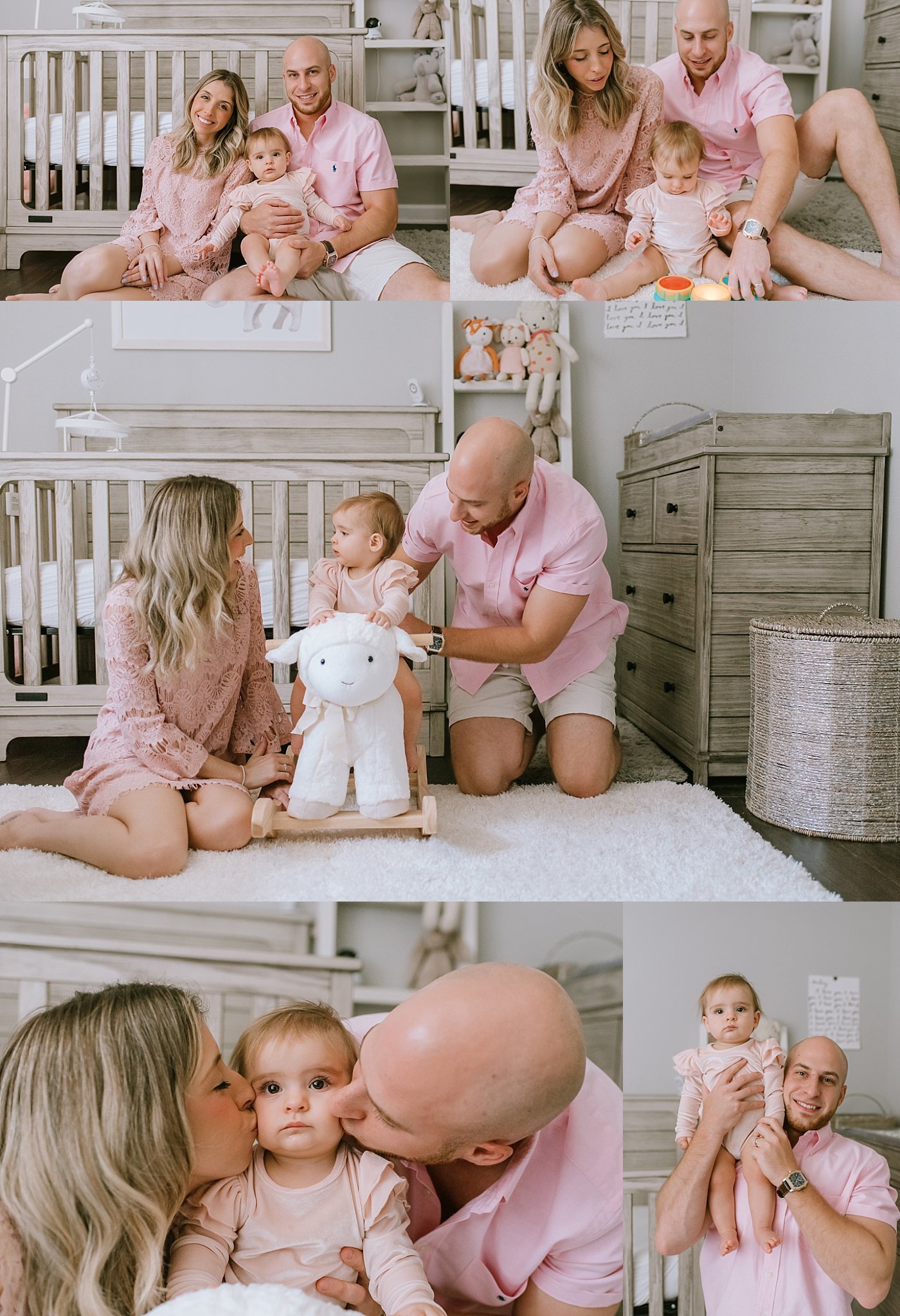 Family in nursery for baby's 1 year photo shoot | Atlanta Baby Photographer