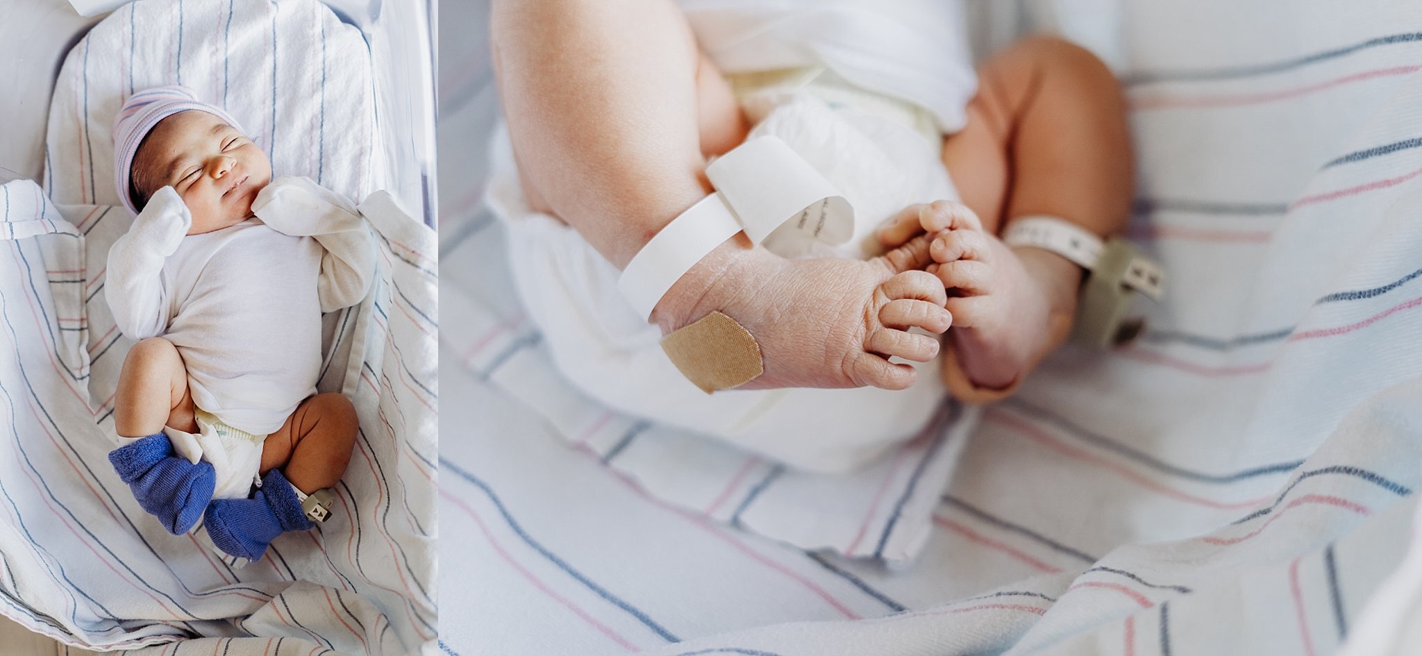 Newborn in bassinet at Northside Atlanta Hospital | Atlanta Fresh 48 Newborn Hospital Photography