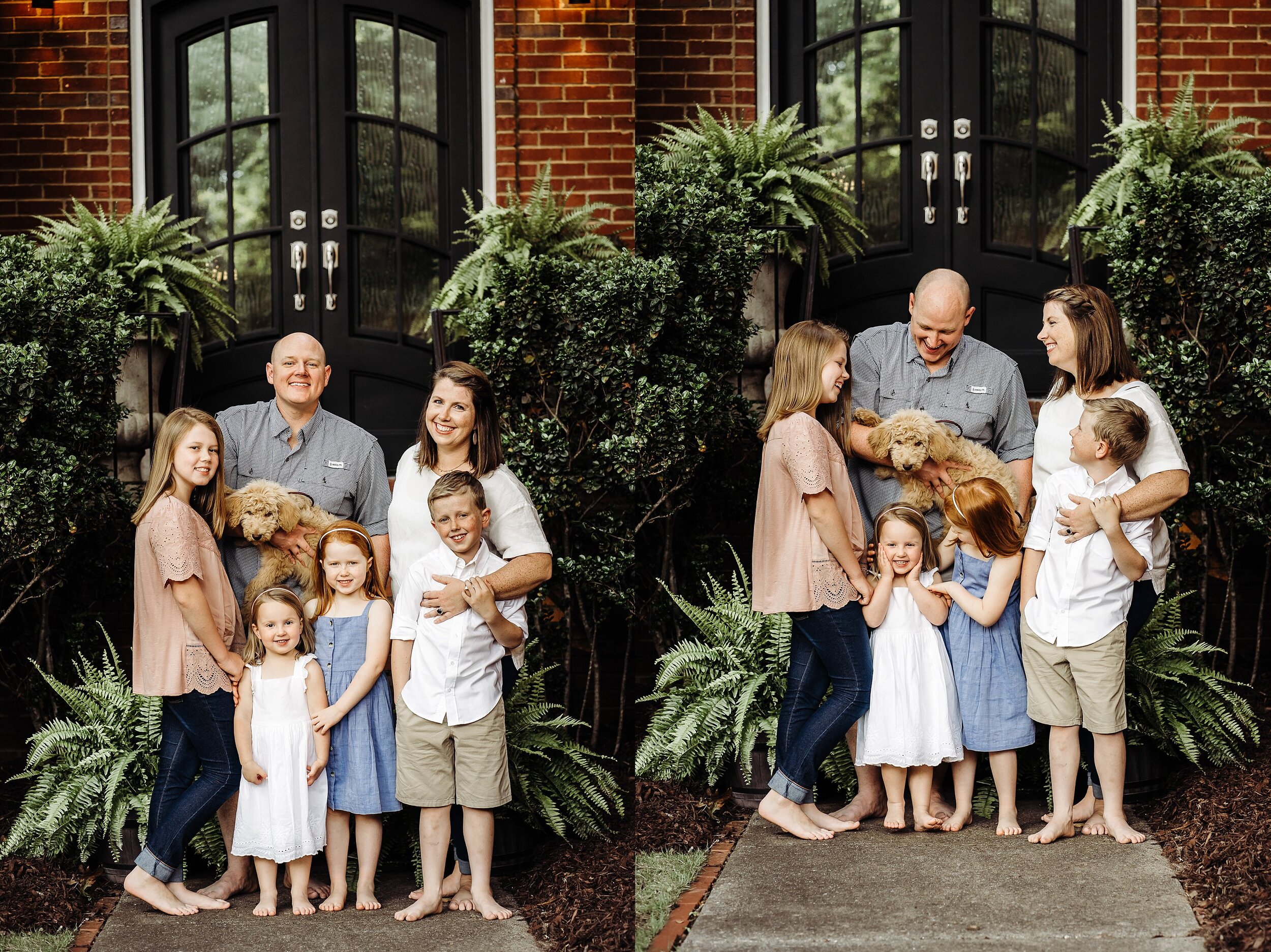 Family of 6 on front porch