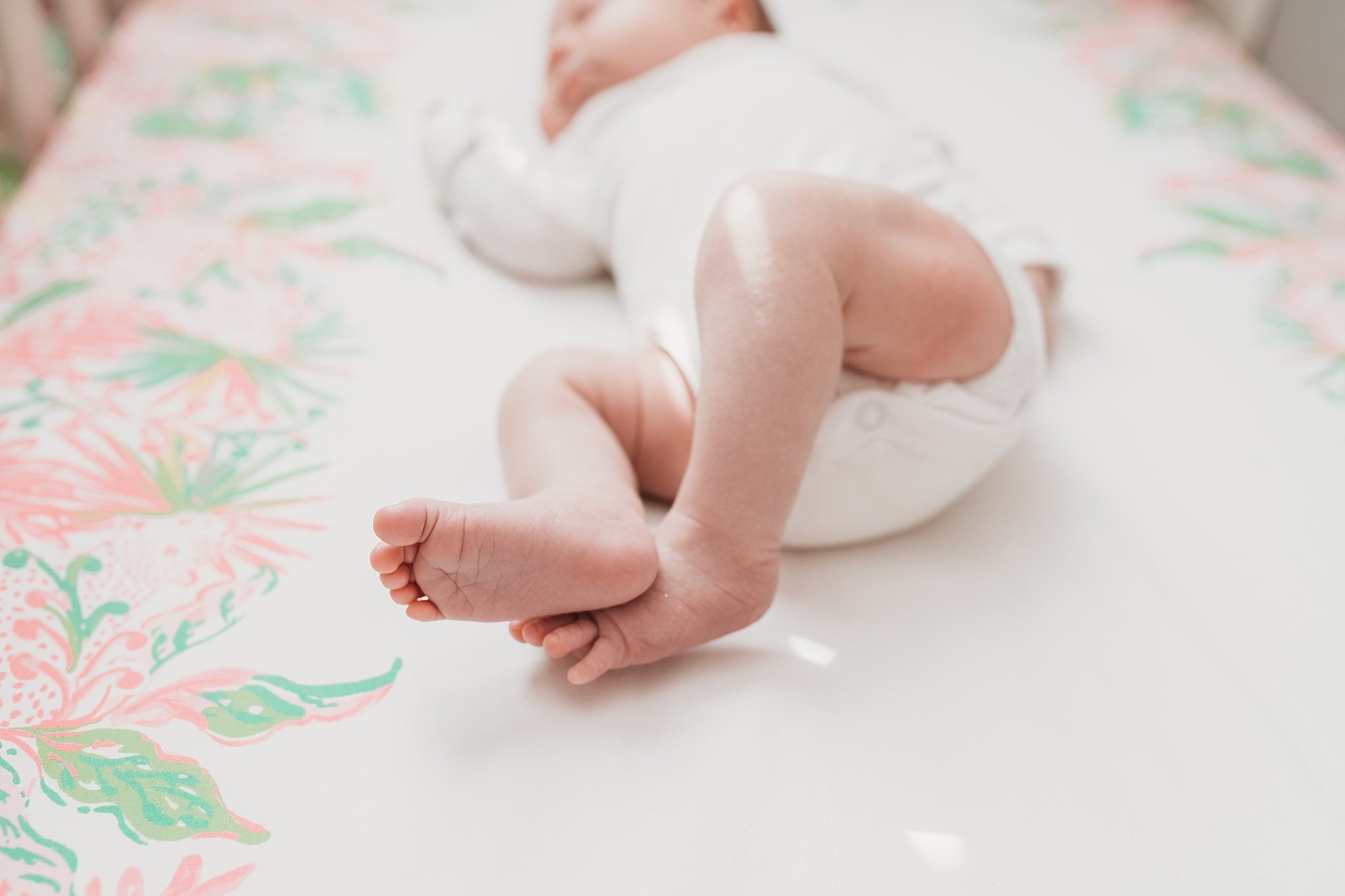 baby feet in crib | Atlanta In Home Newborn Session