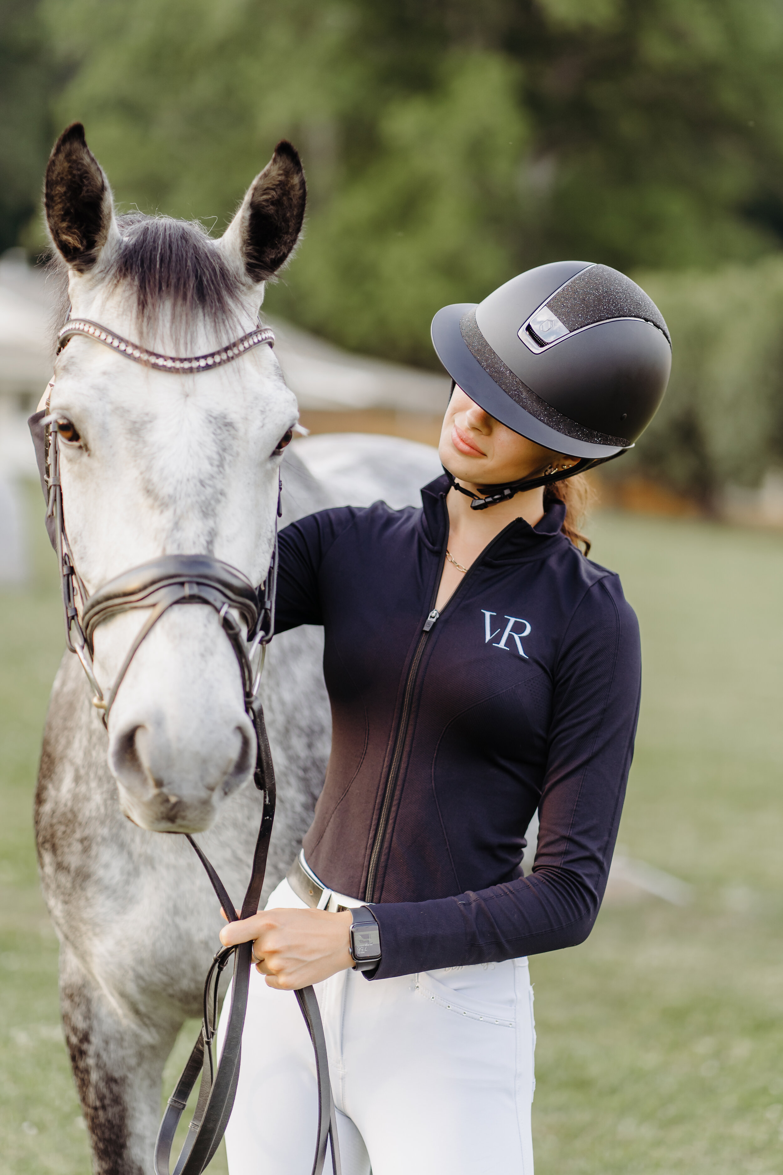 Girl with horse modeling for clothing brand photoshoot in Atlanta