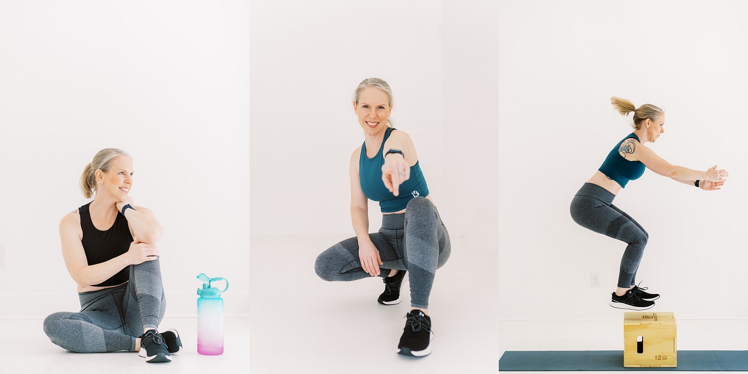 Atlanta Fitness Blogger creating content in Whitewall Woodstock for Photo session