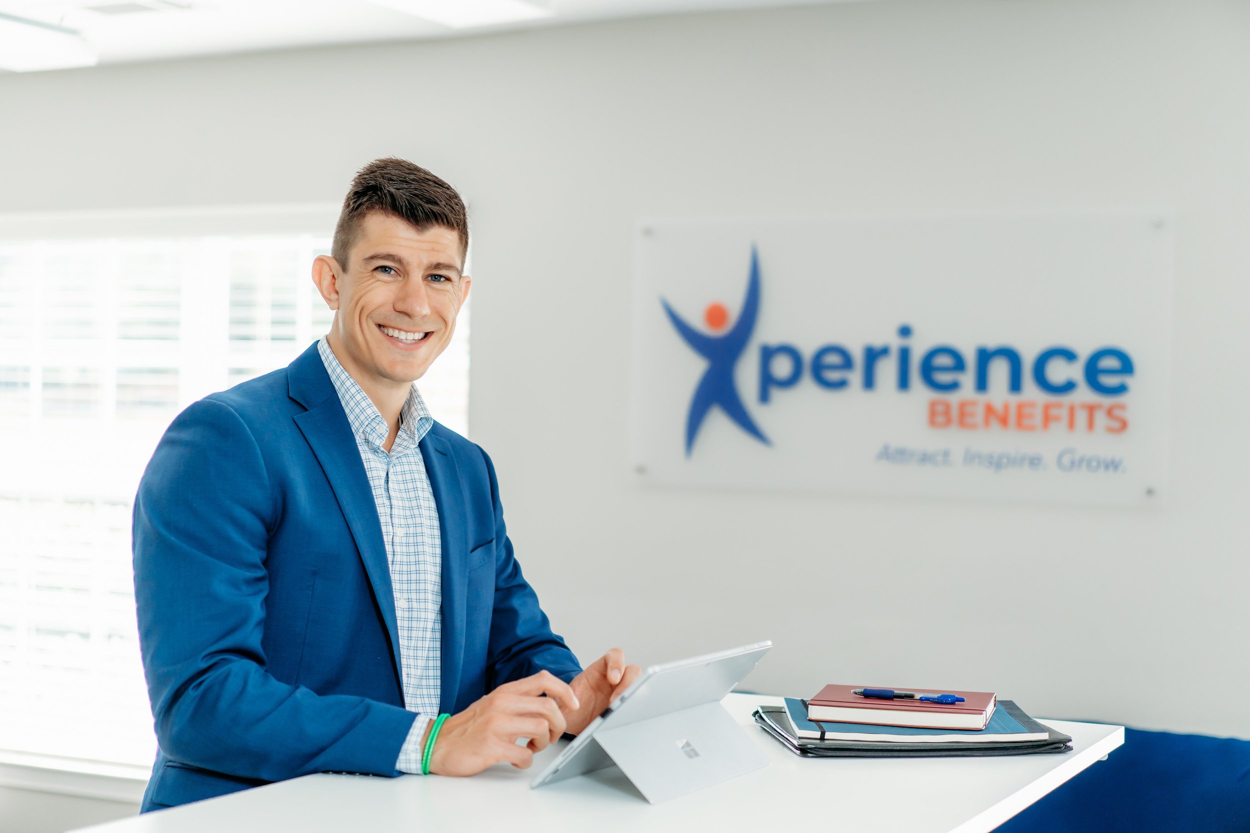 Insurance agent headshot at office in Alpharetta, GA