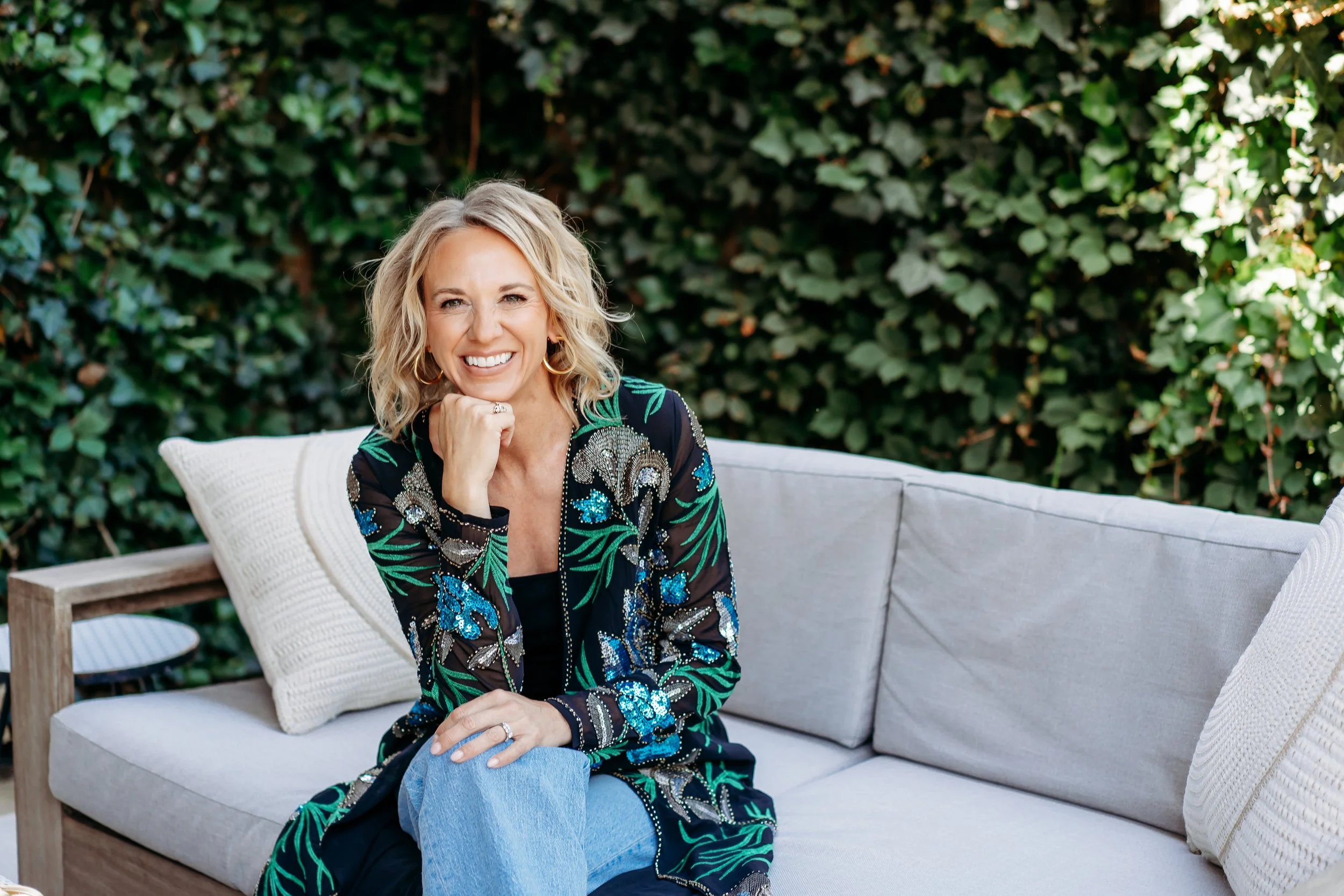 Lifestyle brand headshot of interior designer in Cumming, GA home