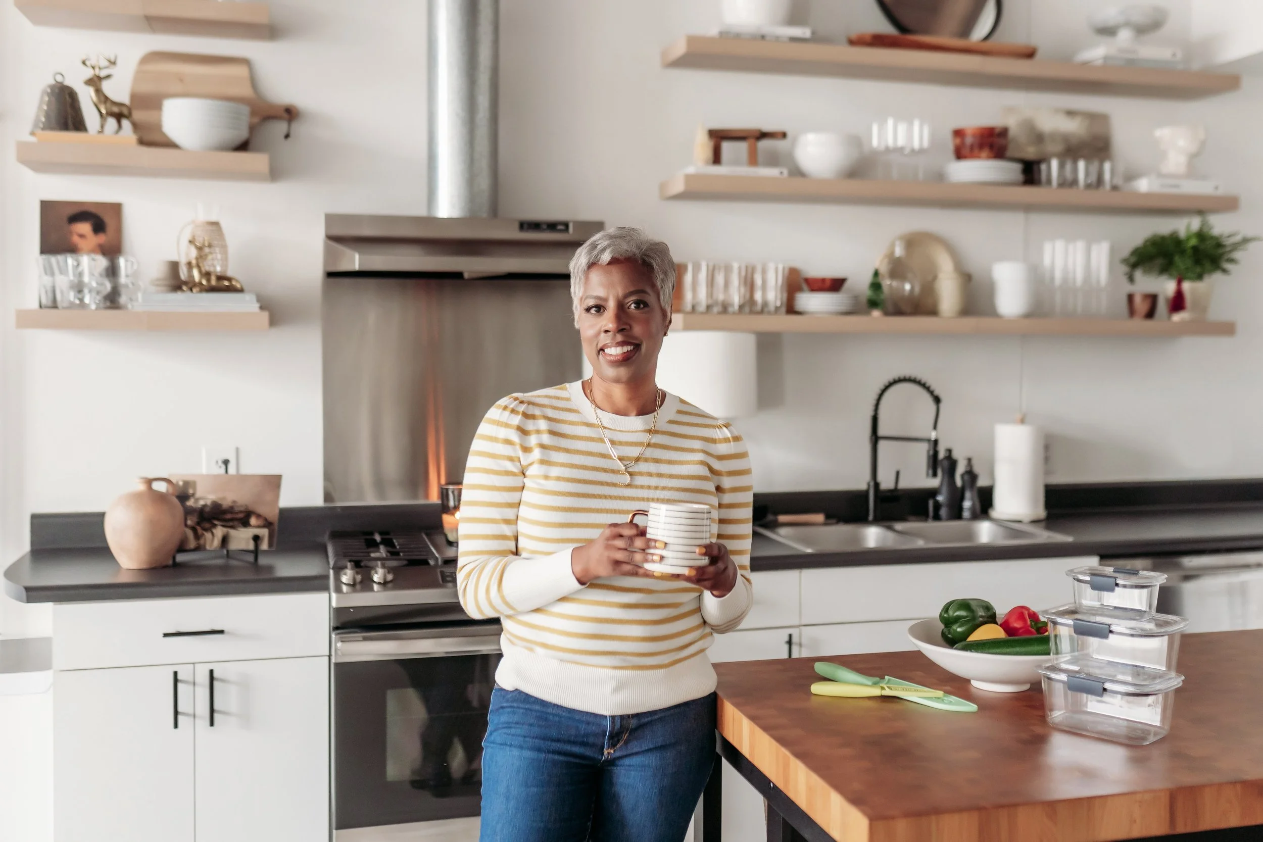 Organization coach in kitchen at Blanc Studio West for Marietta Brand Photographer Adrienne Louise Photo & Film