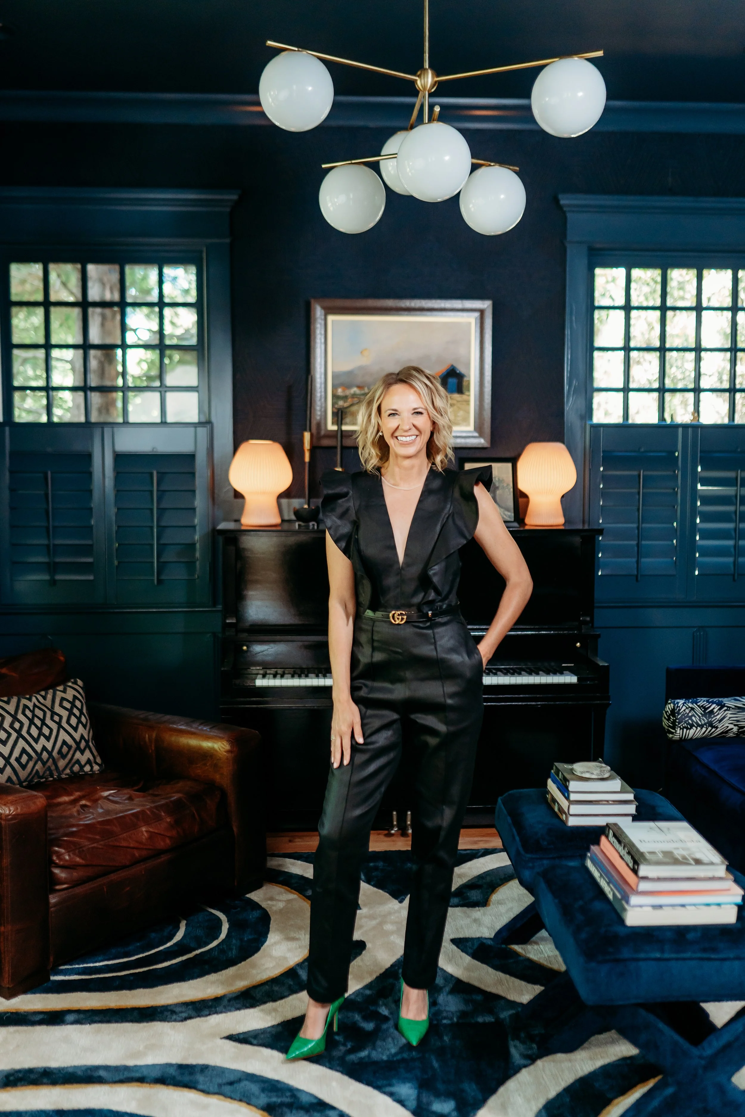 Lifestyle brand headshot of interior designer in Cumming, GA home