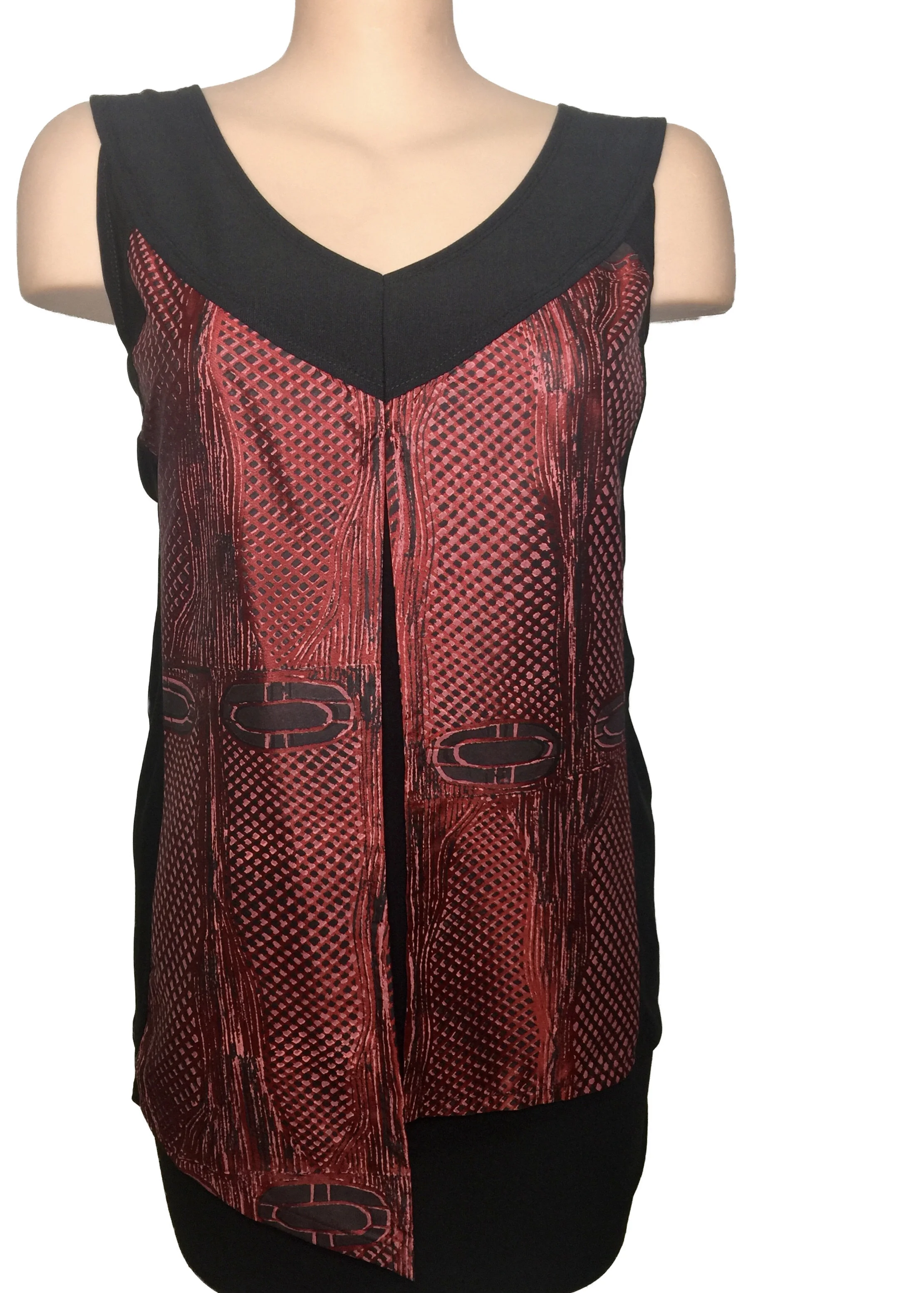 Leonie Top - Red Lino PrintI4202183