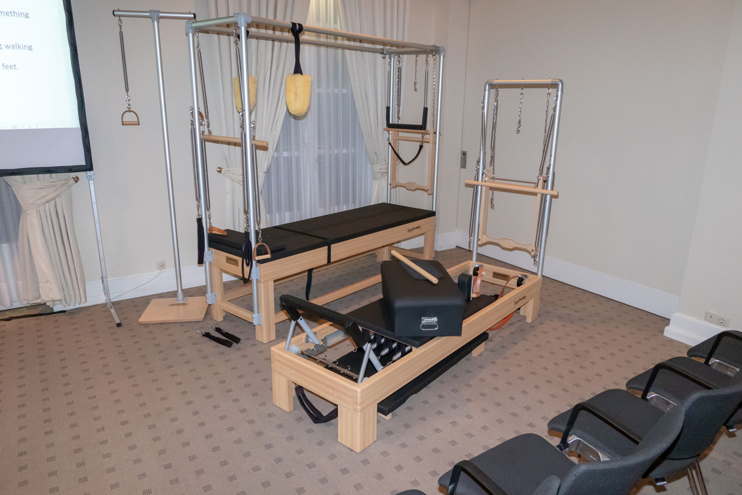The studio suite with many Pilates devices.